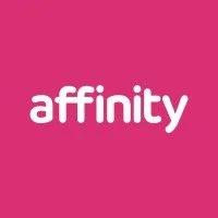 Affinity logo on a pink background