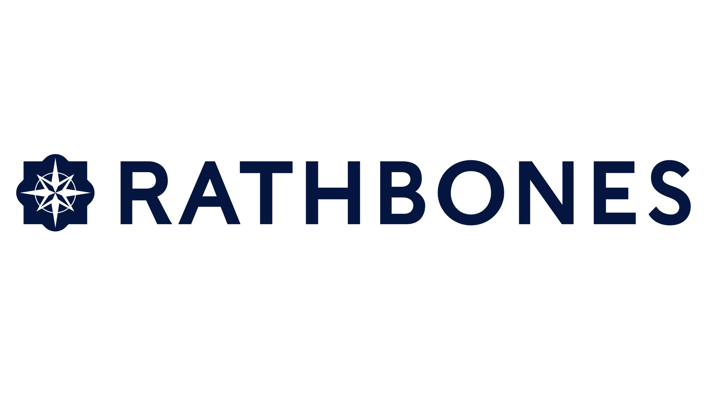 Logo with a dark blue rose emblem and the company name in dark blue text