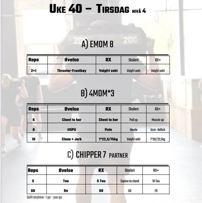 Her kommer resten av ukens WOD🍁🏋🏽 Husk &aring; trene selv om det er h&oslash;stferie🙌🏼