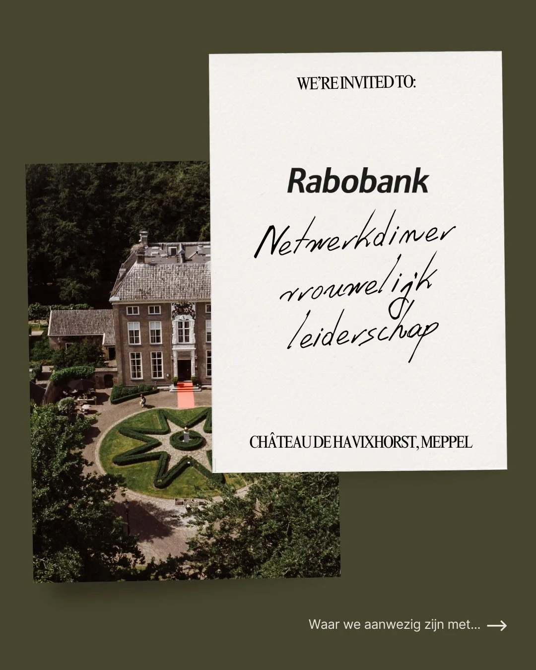 Komende week zijn we met deze dames van de community aanwezig bij het Rabobank Vrouwelijk Leiderschap diner in Ch&acirc;teauhotel de Havixhorst in Meppel. (Swipe &rarr;)

De community werd voor deze inspirerende avond persoonlijk uitgenodigd door de 