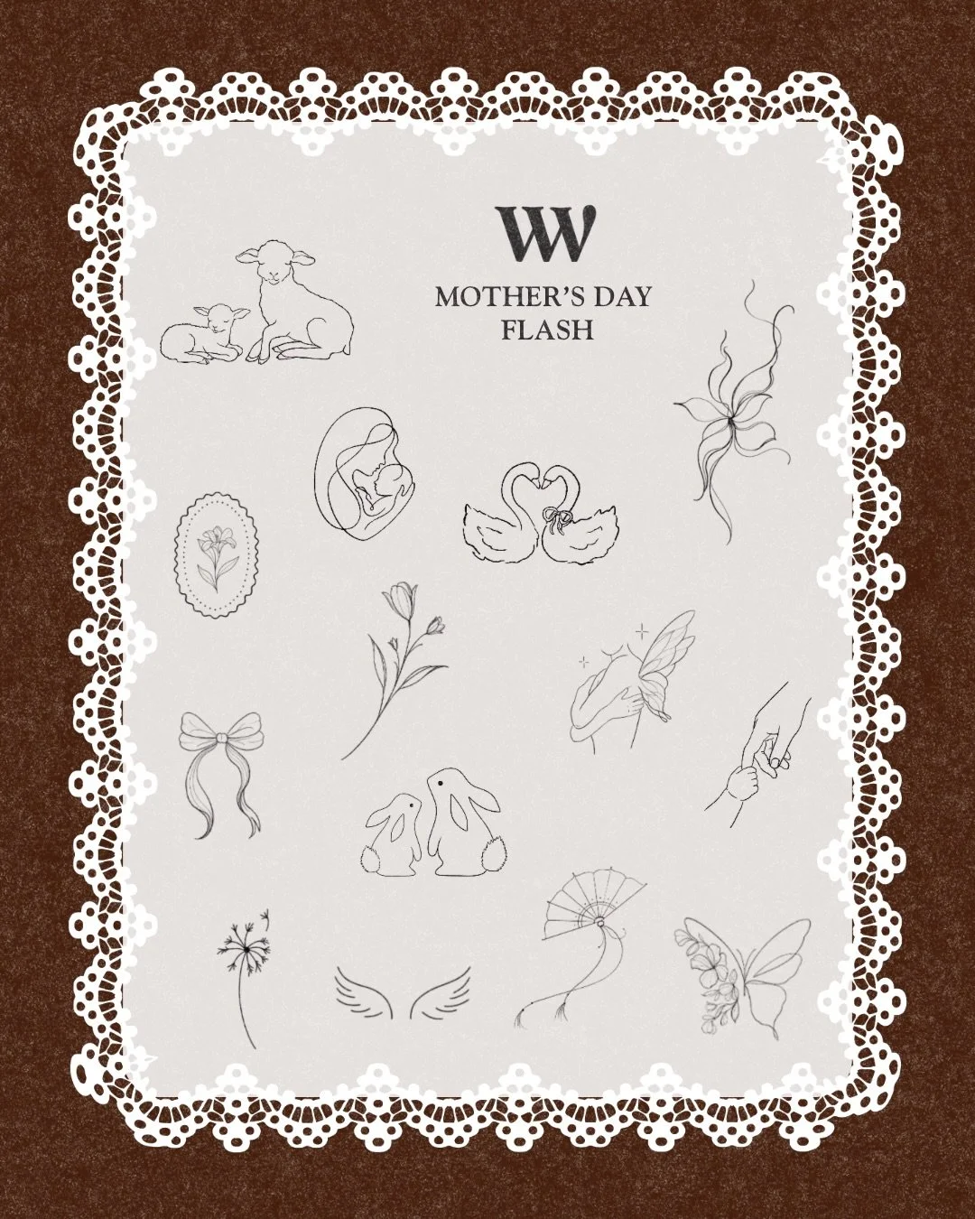MOTHER&rsquo;S DAY FLASH 🌸

For mother&rsquo;s (both human + fur), those who have lost mothers and you + mom 🫶🏼🤍

$85 each, 2 for $145
MOM + ME BUNDLE: two matching tattoos for $150 

🌷set sizes of 1-2 inches depending on design 
🌷all designs a