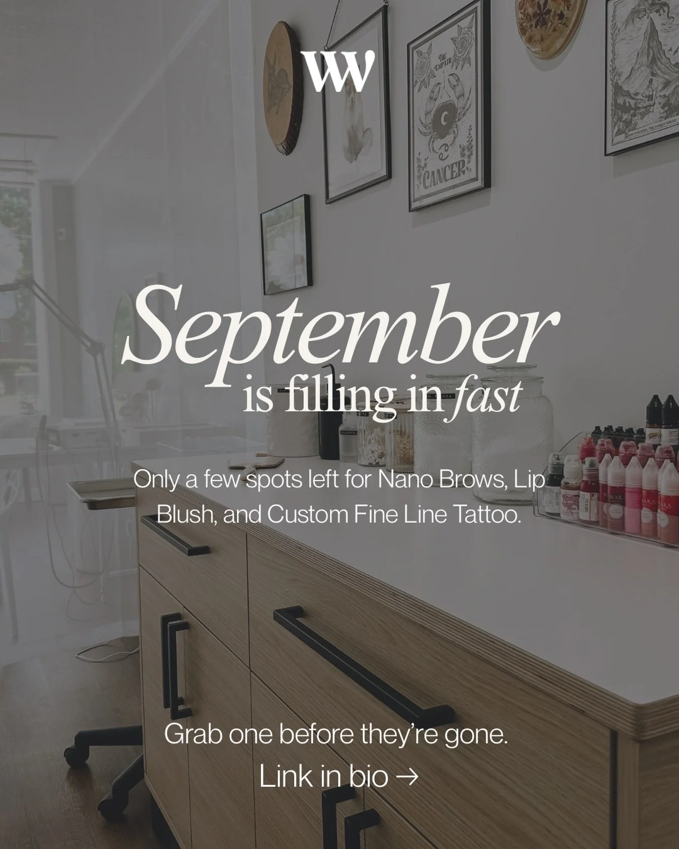 September&rsquo;s filling in fast 📅

A few spots are open for Nano Brows, Lip Blush, and Fine Line &mdash; whether you&rsquo;ve been meaning to book for a while or you&rsquo;re just starting to think about it, now&rsquo;s the time.

Every appointmen
