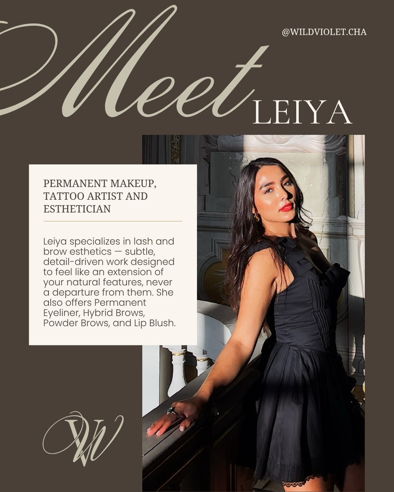 Meet Leiya 🤍

We&rsquo;re so excited to welcome Leiya, owner of @cherubhouse_ to Wild Violet.

Leiya&rsquo;s approach starts with a simple belief: beauty doesn&rsquo;t need to overpower the person wearing it. With a lifelong background in art, she b