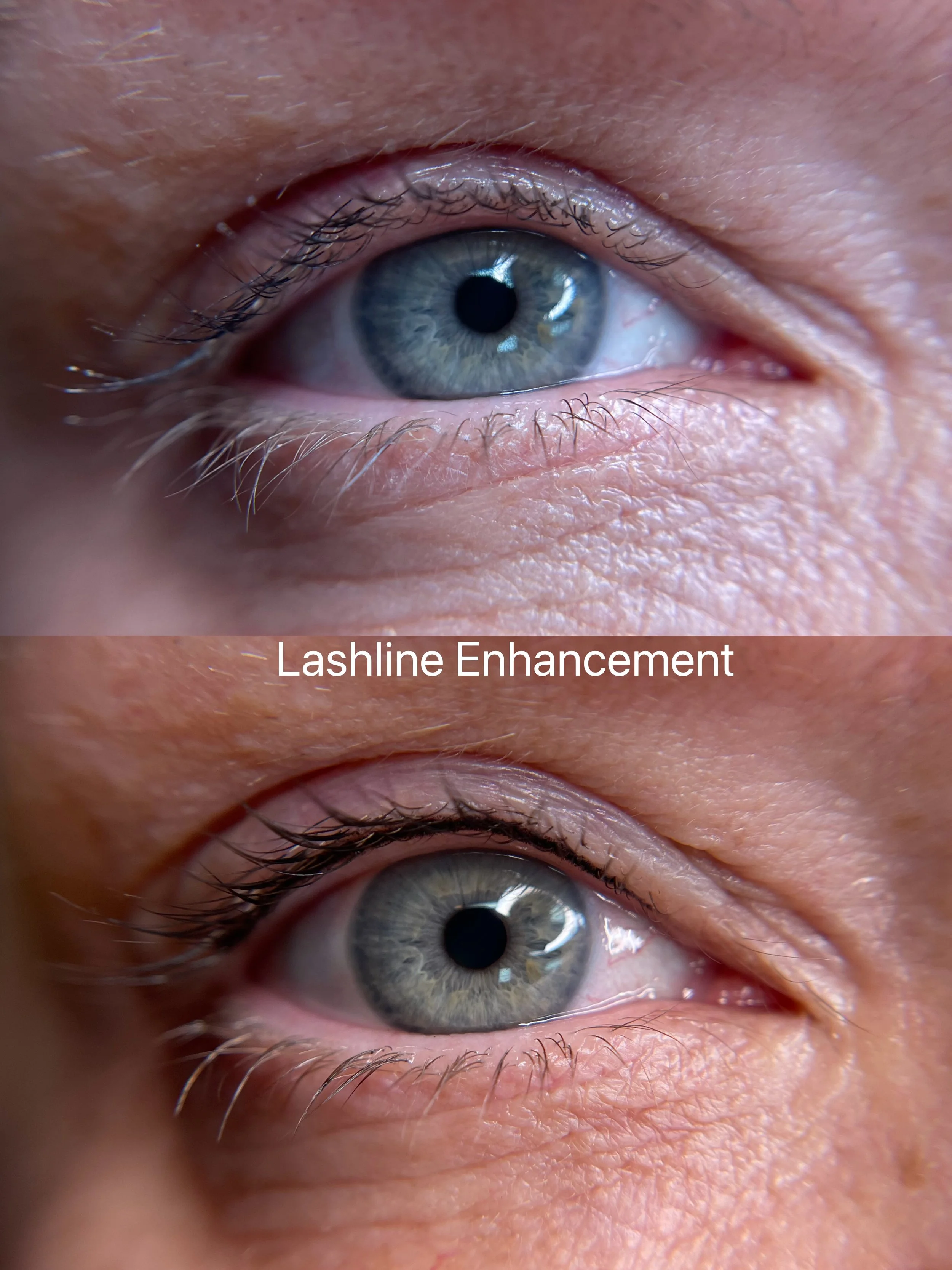 Before and after comparison of a woman's lips after lips blush tattoo, showing fuller and more defined lips in the after image in Chattanooga, Tennessee 
