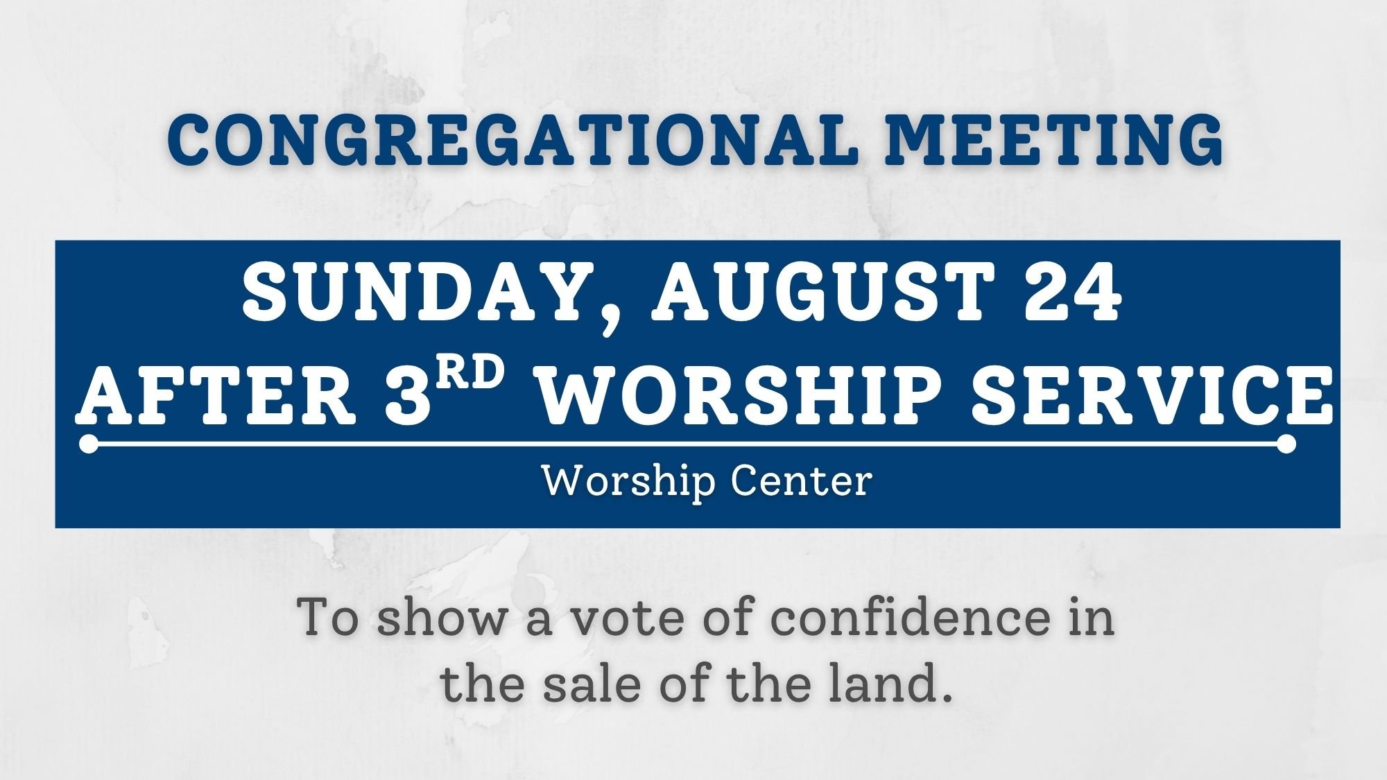 August Congregational Meeting