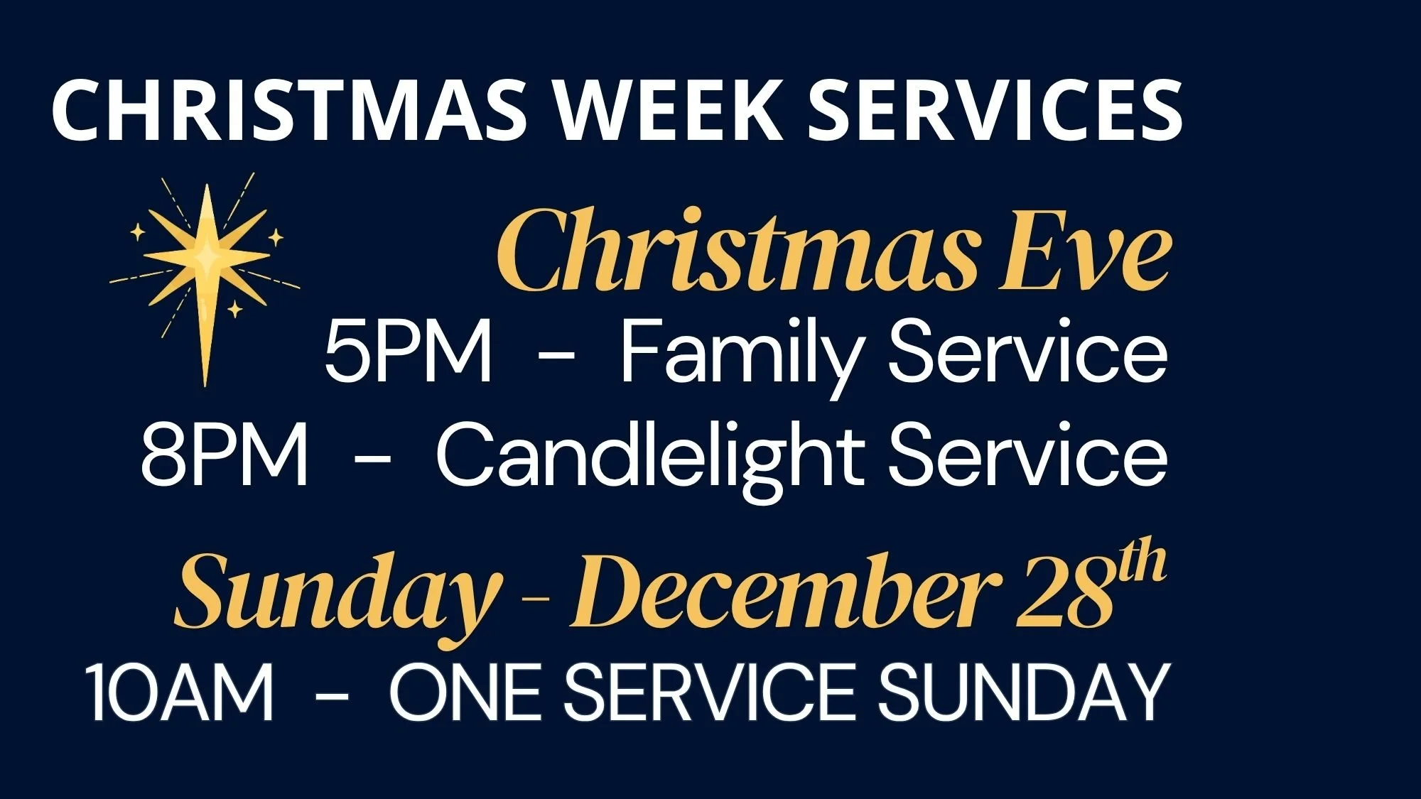 Christmas Week Services