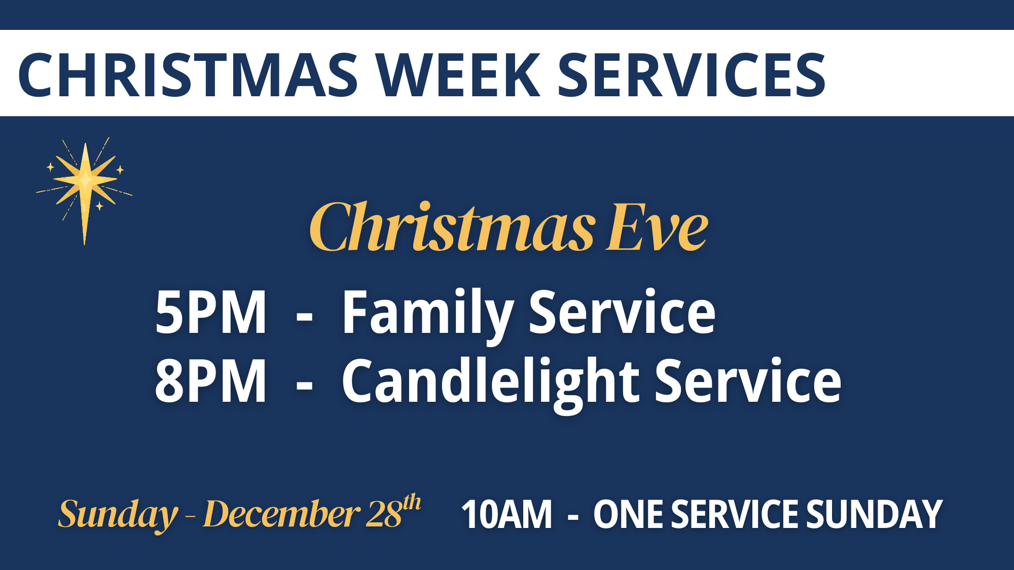 Christmas Week Services