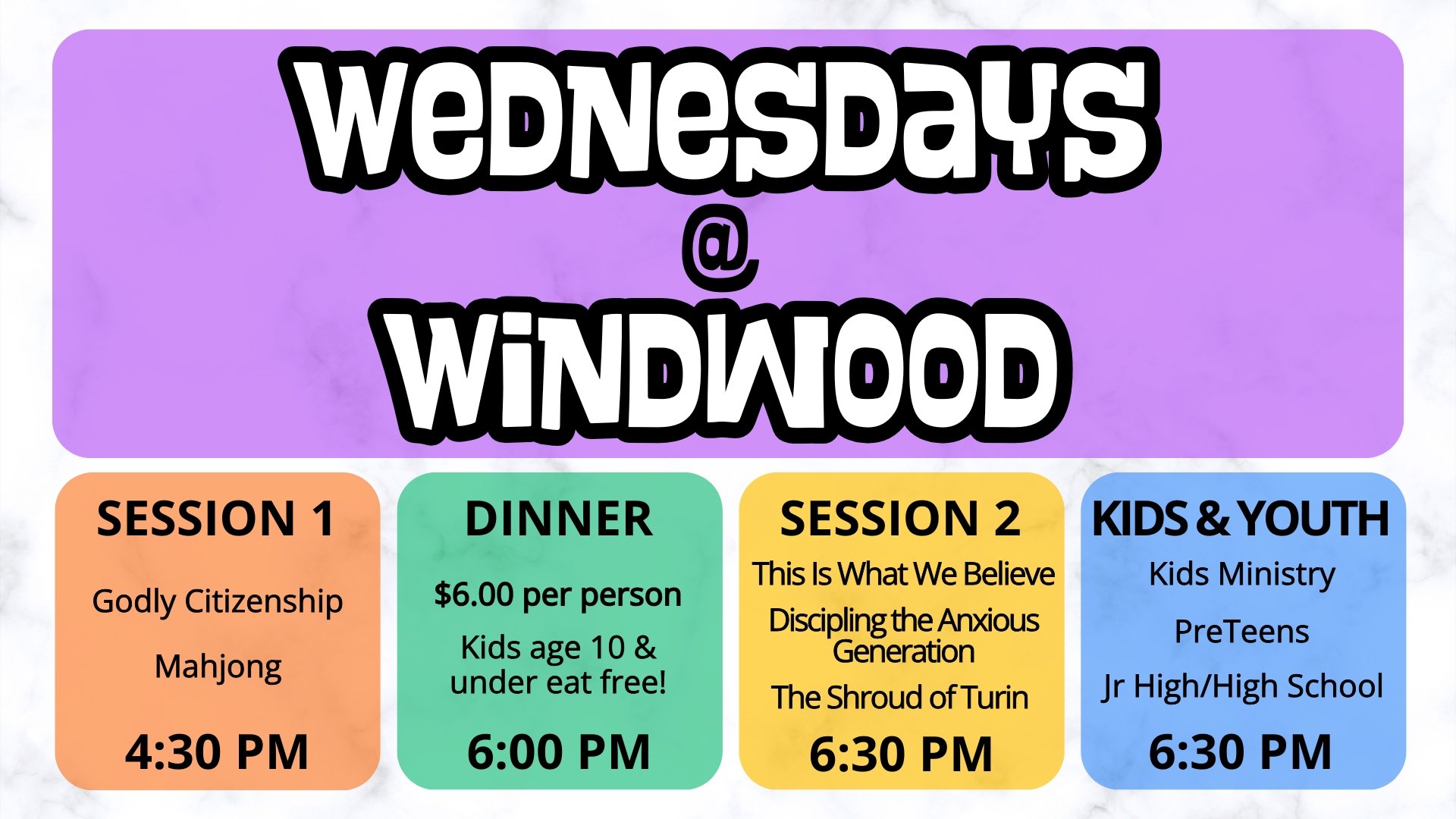 Wednesday's @ Windwood