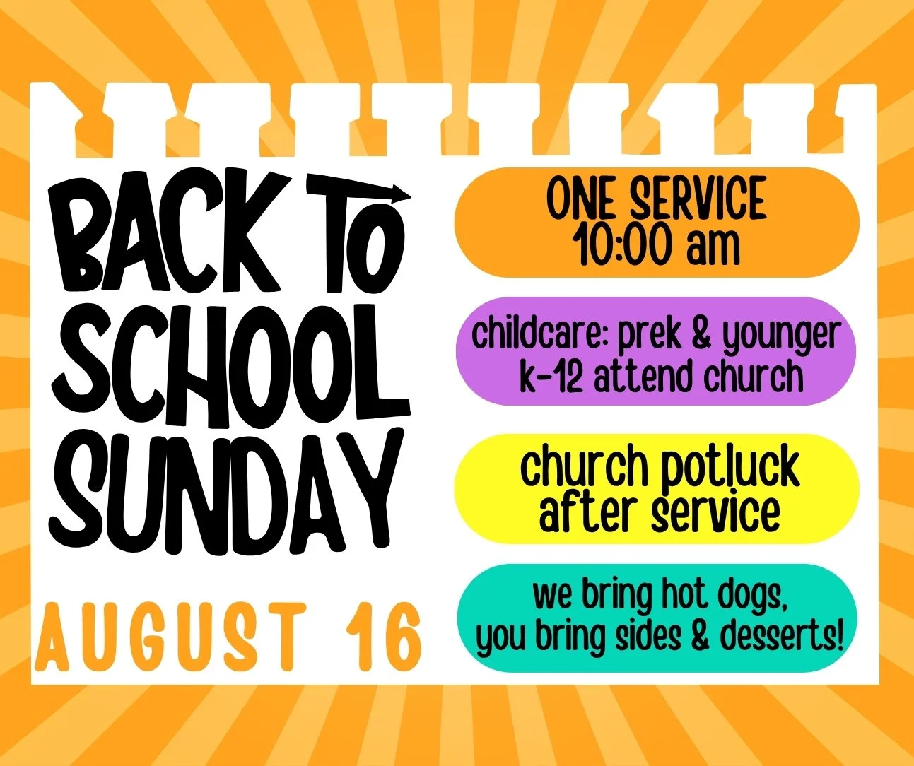 Back To School Sunday