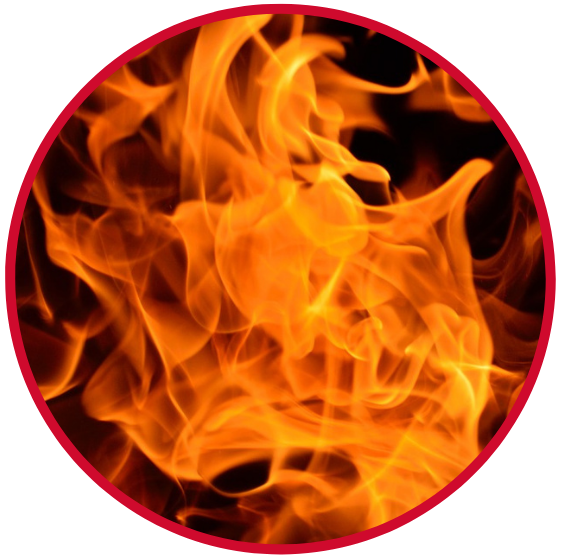 Illustration of waste solvents being disposed of through incineration