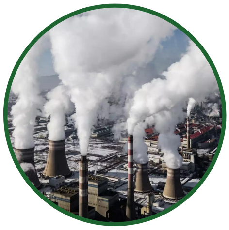 Icon representing global carbon dioxide emissions associated with industrial solvent use