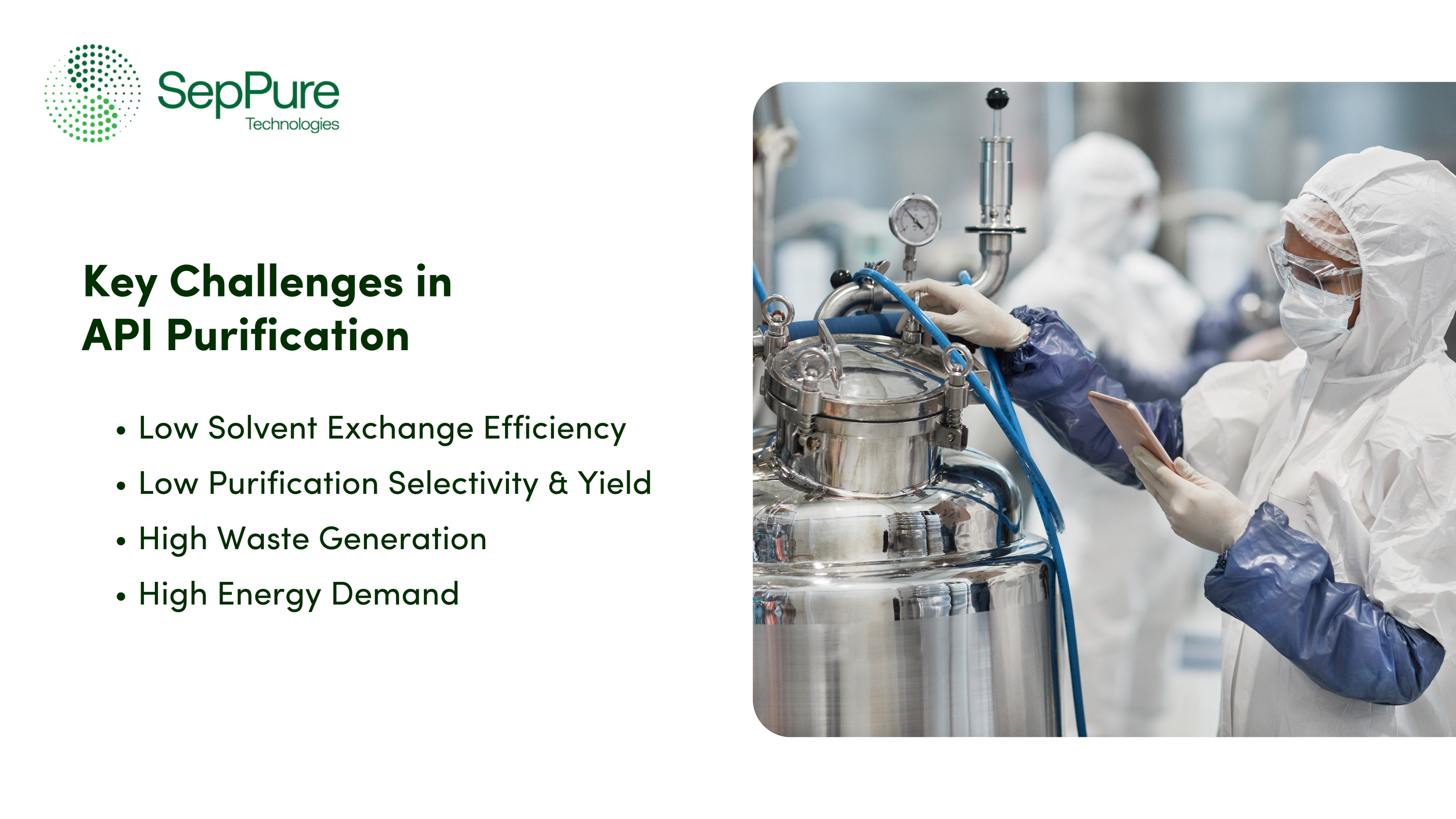 Image describing common challenges in API purification process