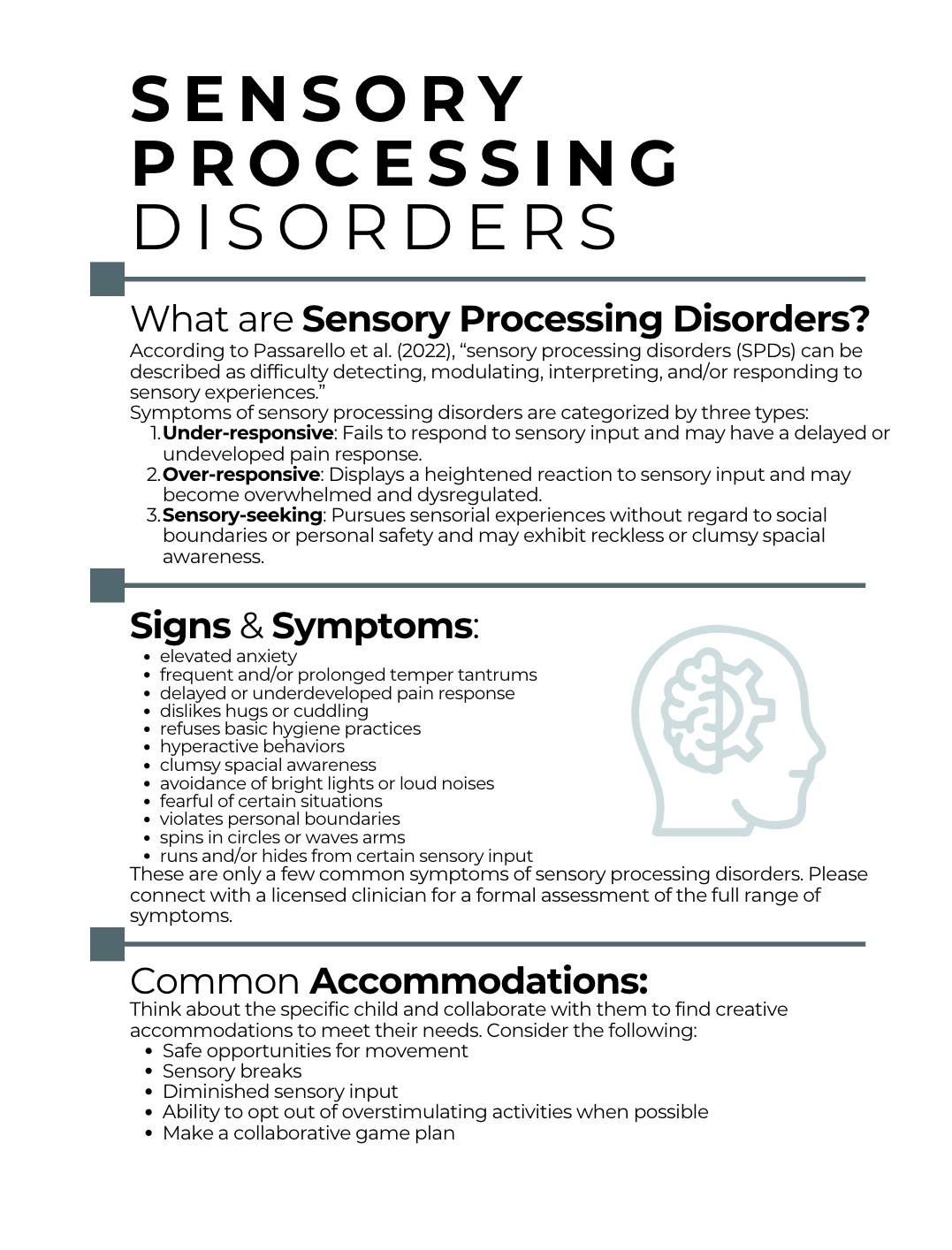 Sensory Disorders – Sensory Processing Disorder Symptoms – OCAB