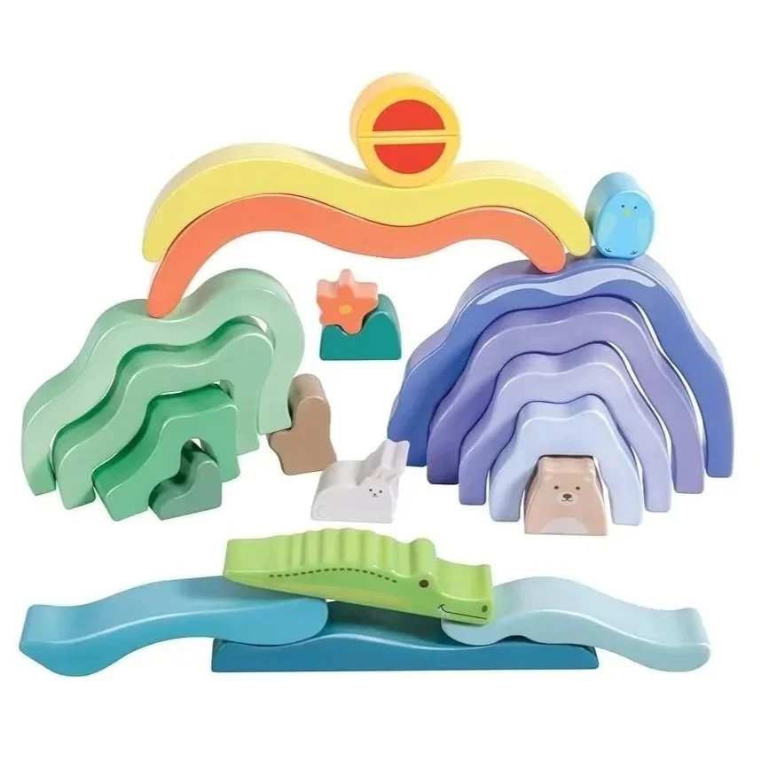 Wooden Balance Blocks for Play Therapy with Kids