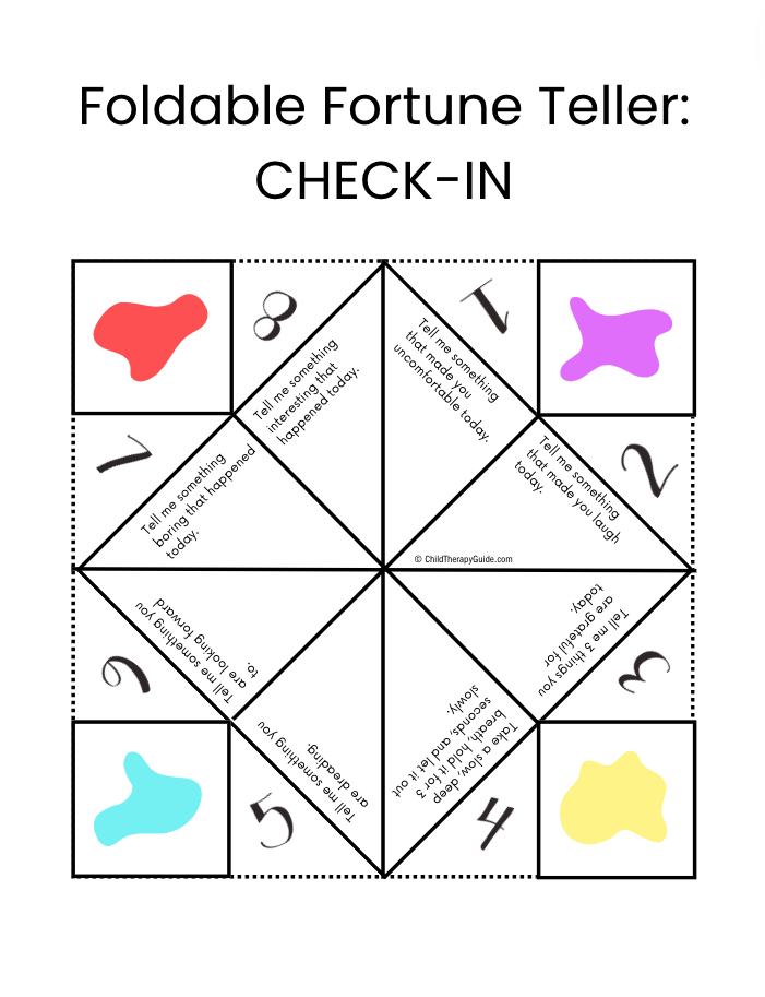 Foldable Fortune Teller for Check-Ins