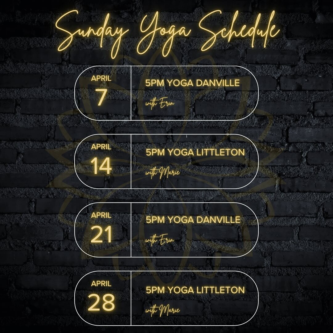 On Sundays we do yoga&hellip; Here&rsquo;s our Sunday yoga flow schedule for April. Reserve your spot now! But actually we are ADDING MORE day/time options! 👀 Announcement coming tomorrow&hellip;