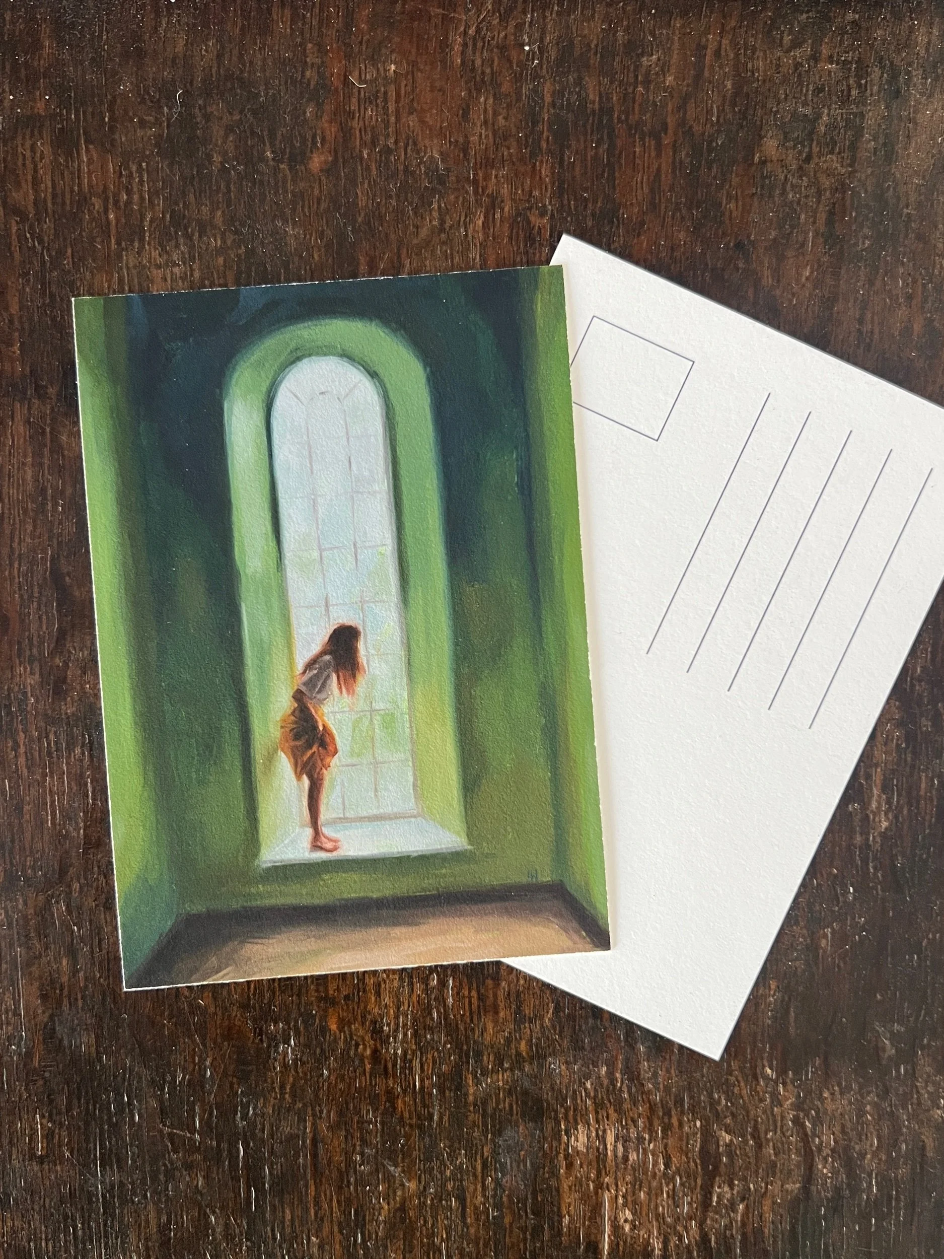 Postcard/Mini Print ´Daydreams in Green’
