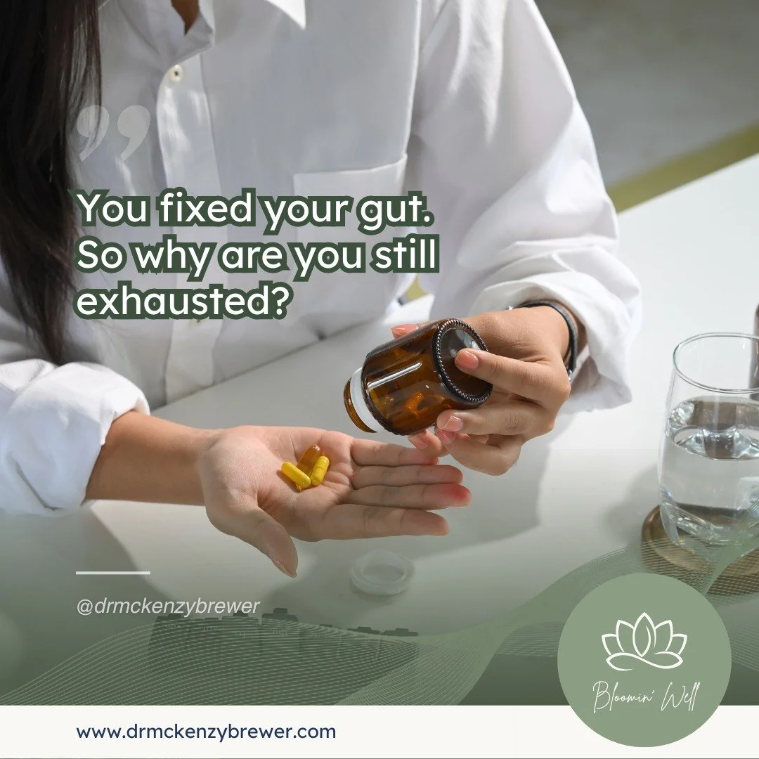 You've tried everything for your gut:
✓ Expensive probiotics
✓ Elimination diets
✓ Digestive enzymes
✓ Bone broth
✓ GI protocols from functional doctors
✓ Cut out gluten, dairy, sugar, everything

And you're STILL bloated, exhausted, and barely funct