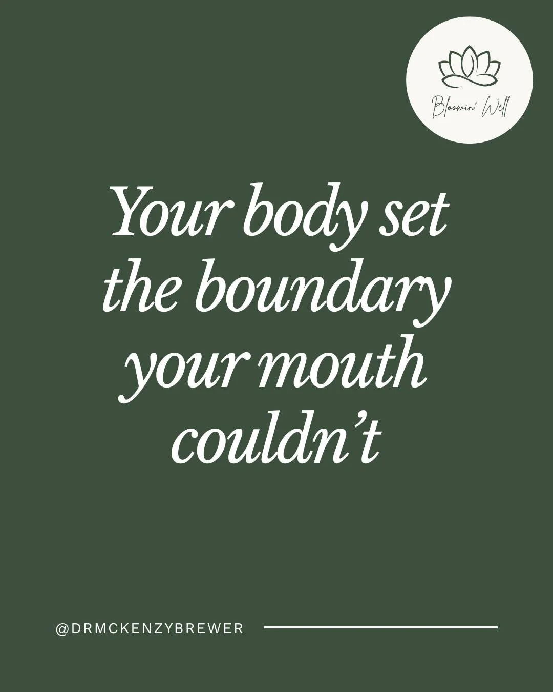 Your body became the boundary you couldn't set.

You saw the red flags. You felt the exhaustion building. You knew you were taking on too much. But you said yes anyway.

Because saying no felt impossible. Because you didn't want to let people down. B