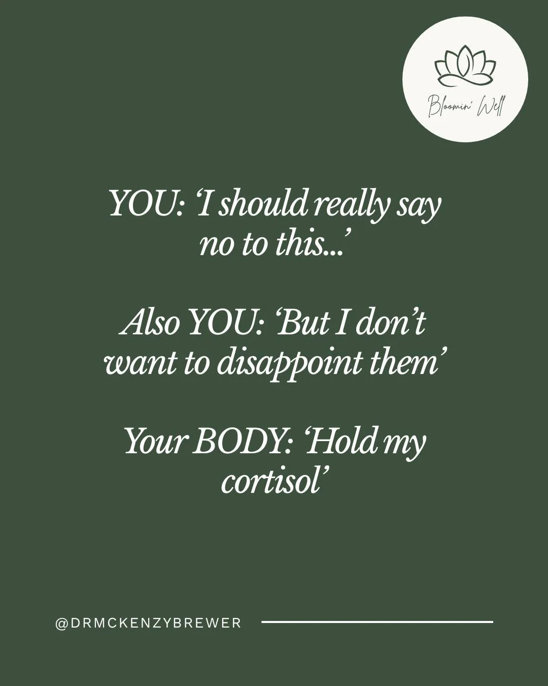 Your body will set the boundary you won't. Every time.

You know that feeling when you agree to something and immediately regret it? When everything in you wants to say no but your mouth says yes?

Your body remembers that feeling too.

And if you ig