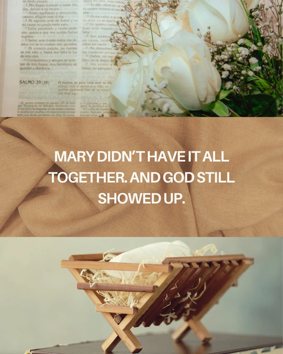 Mary was young.
Probably scared.
Definitely tired.
She gave birth in a barn.
Not a hospital.
Not even a house.
A barn with animals.
And God was still there.
If your Christmas feels messy...
If your body is forcing you to slow down...
If nothing looks