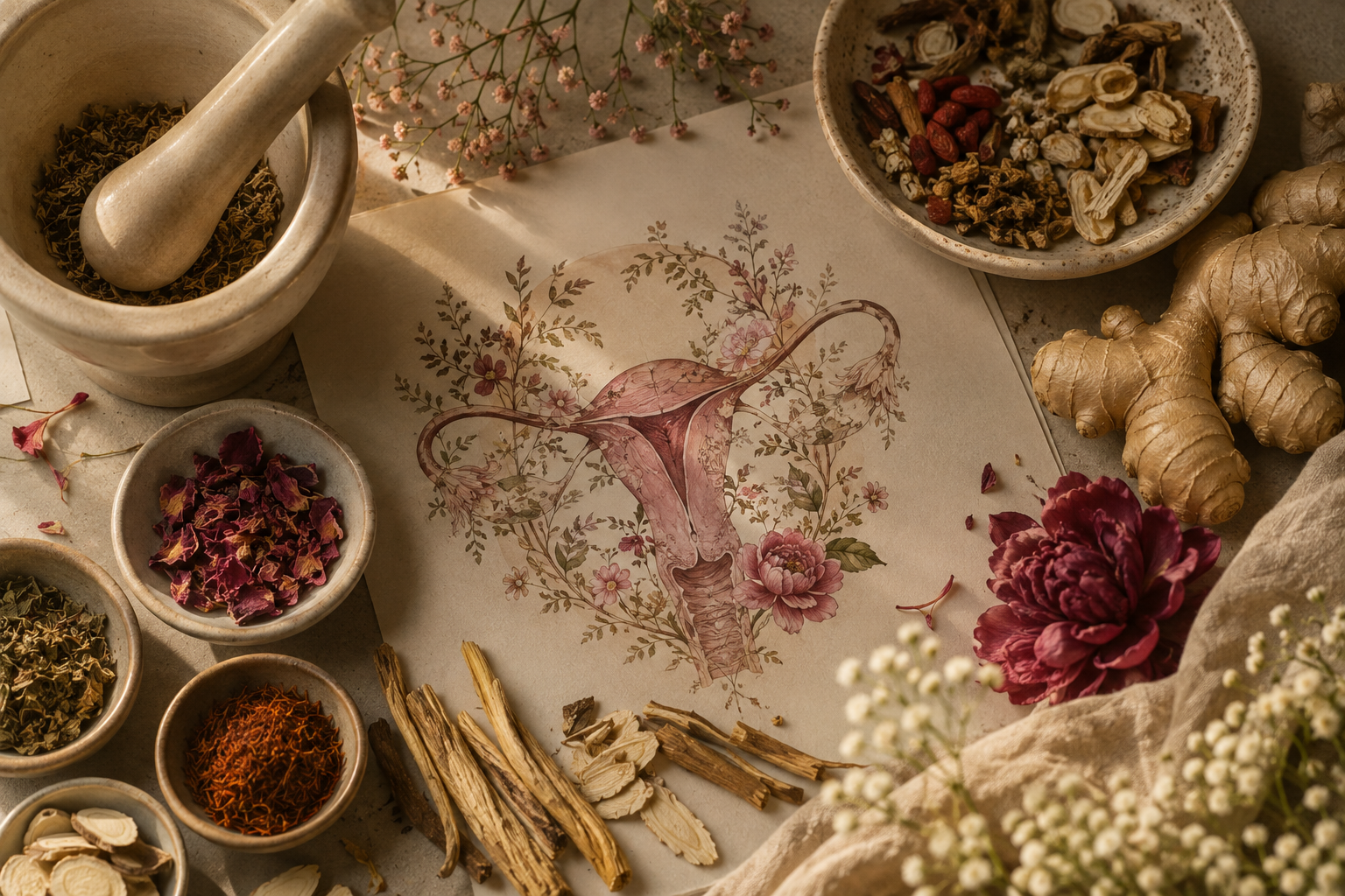 Chinese Herbs for Endometriosis &amp; Painful Periods: A Simple Guide to Blood Stasis, Cold, and Qi Stagnation