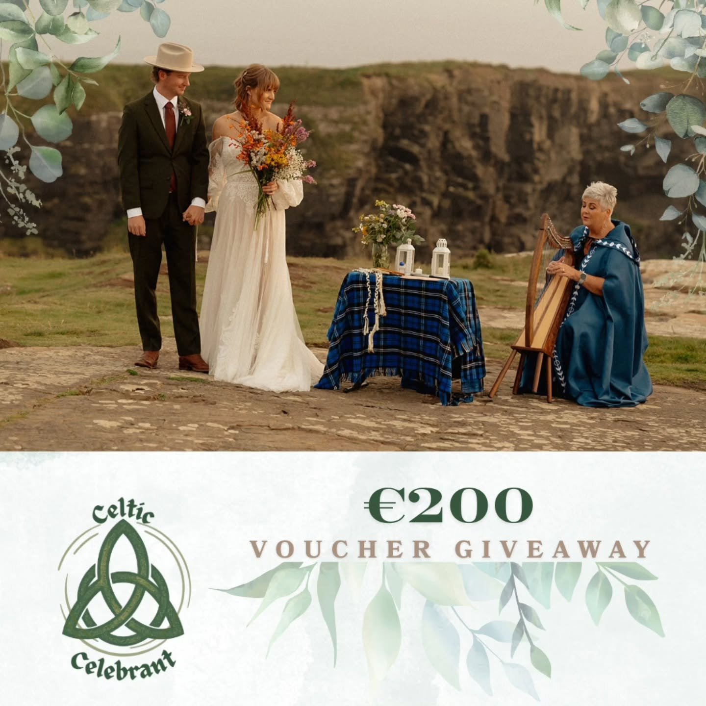 ✨ &euro;200 GIVEAWAY ✨

To celebrate another incredible year and to give something back to all the wonderful couples who follow my Celtic Celebrant journey, I&rsquo;m gifting &euro;200 off any of my packages for 2027 weddings.

2026 is now nearly ful