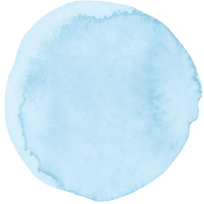 A light blue watercolor circle