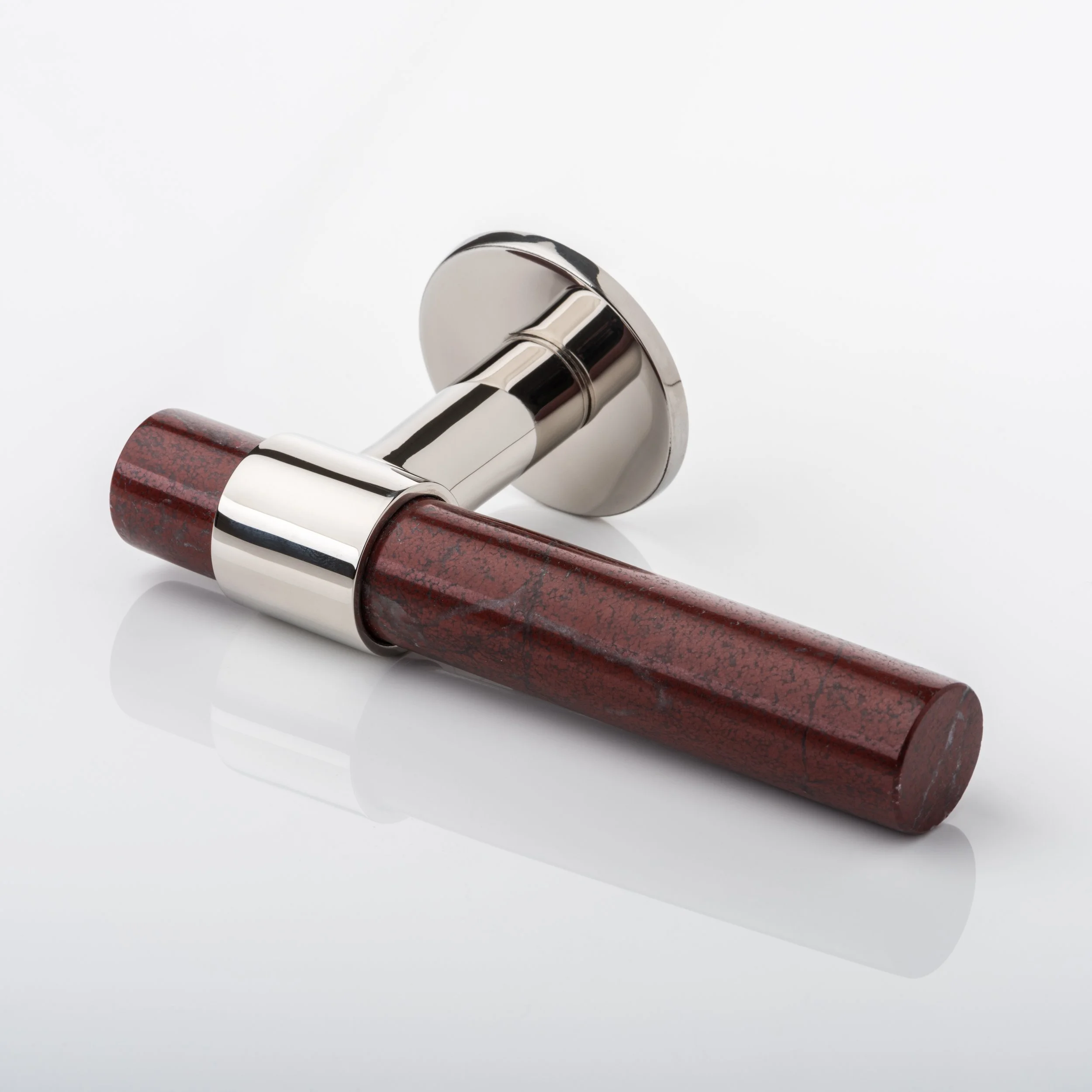 Collett Round Brass & Marble Lever Handle