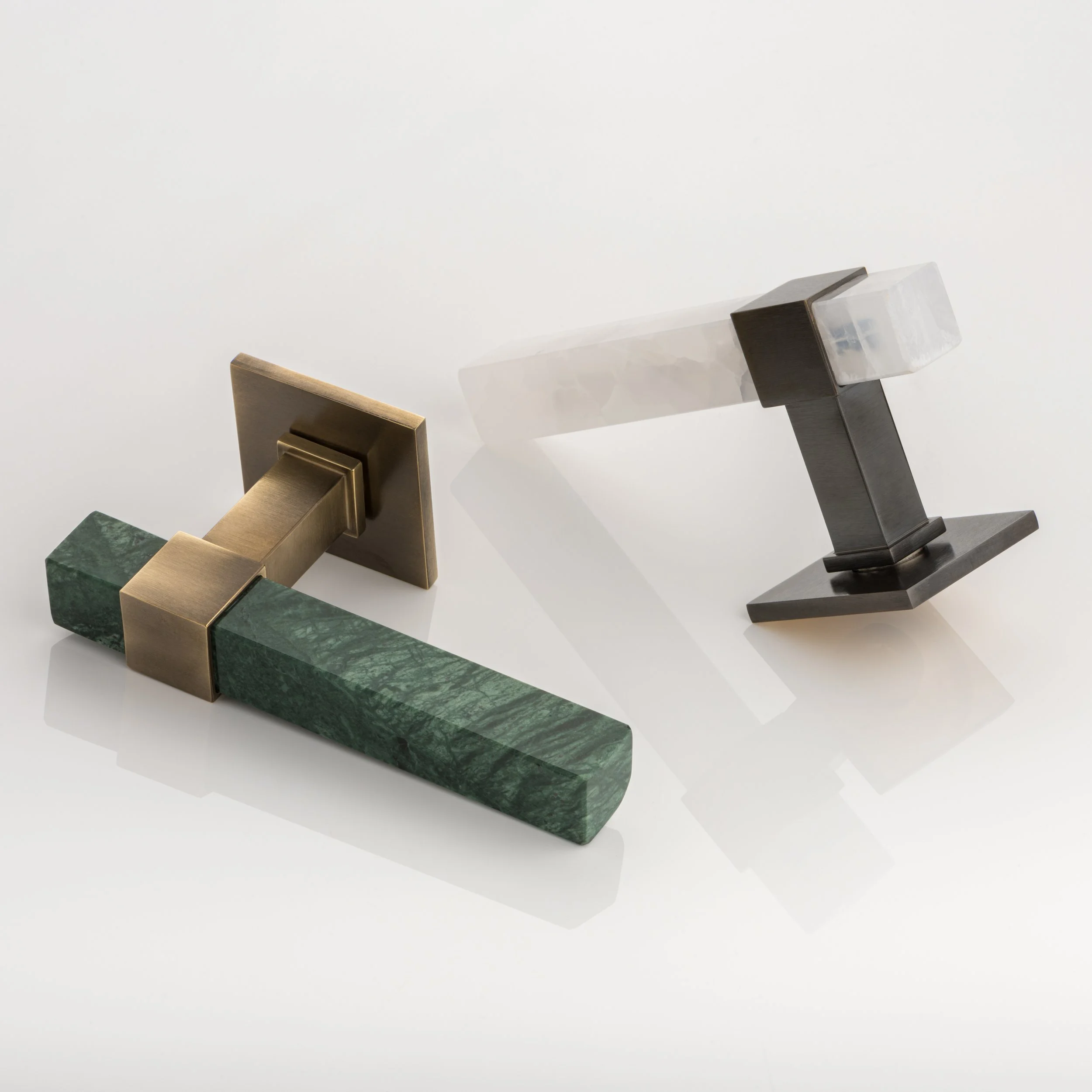Collett Brass & Marble Lever Handle Joseph Giles