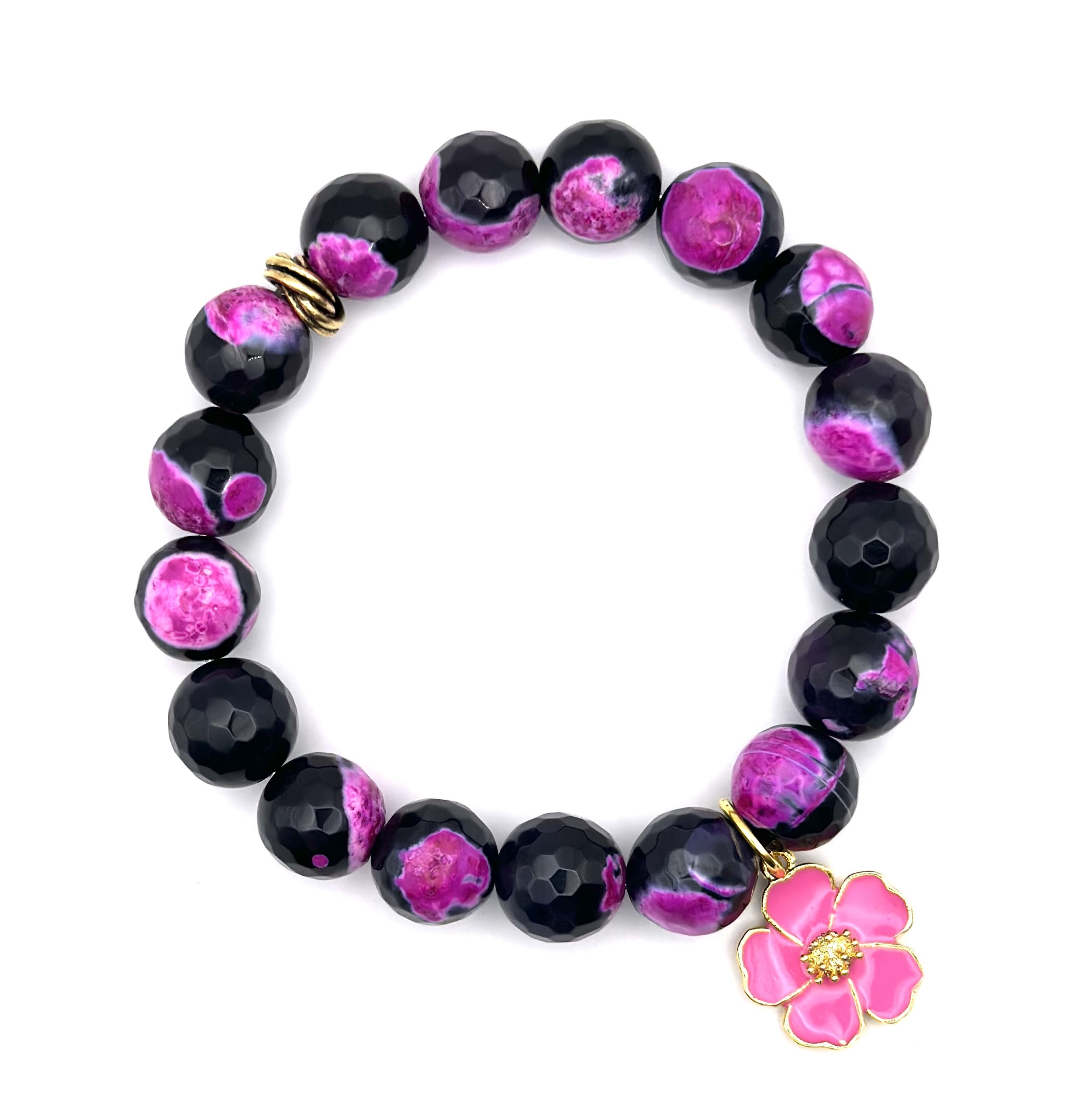 Black and Magenta Agate