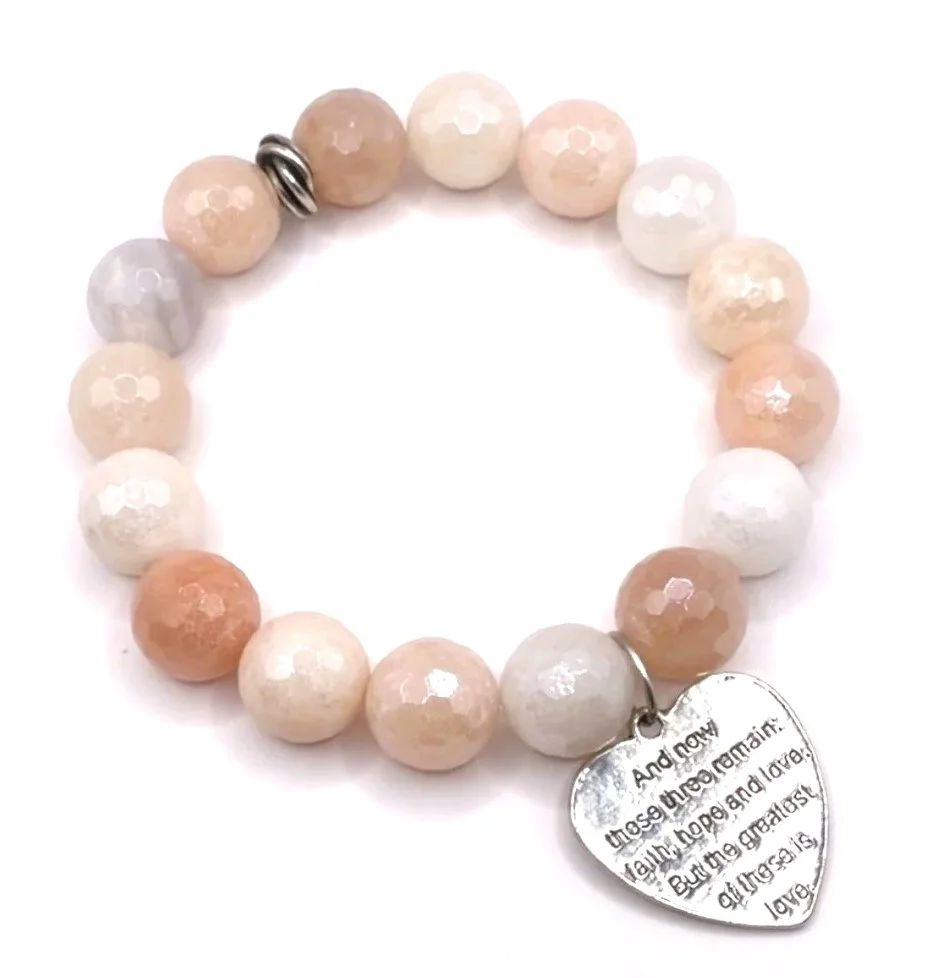 Pink Aventurine with Silver Heart *Compassion + Emotional Healing