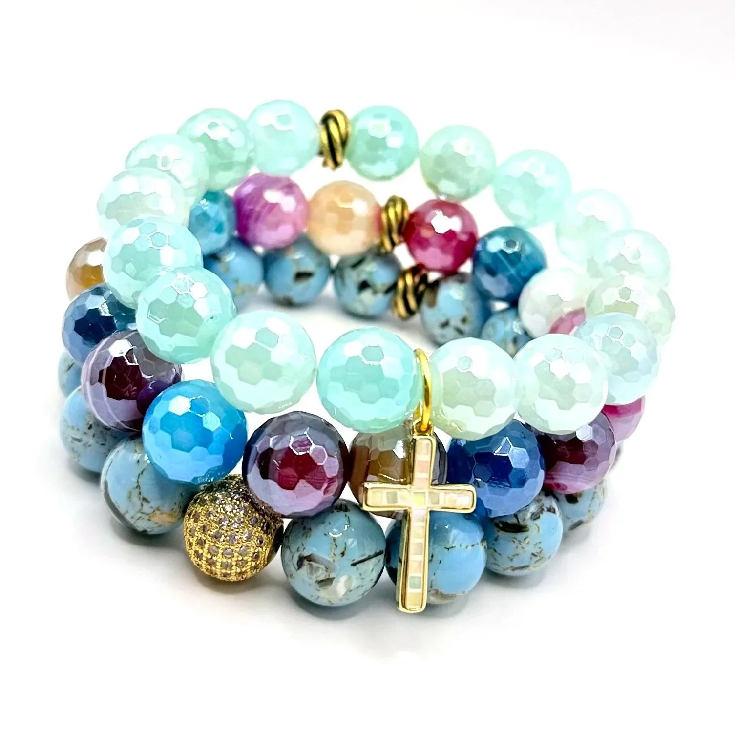 Blue Agate + Mother of Pearl *Calm & Focus