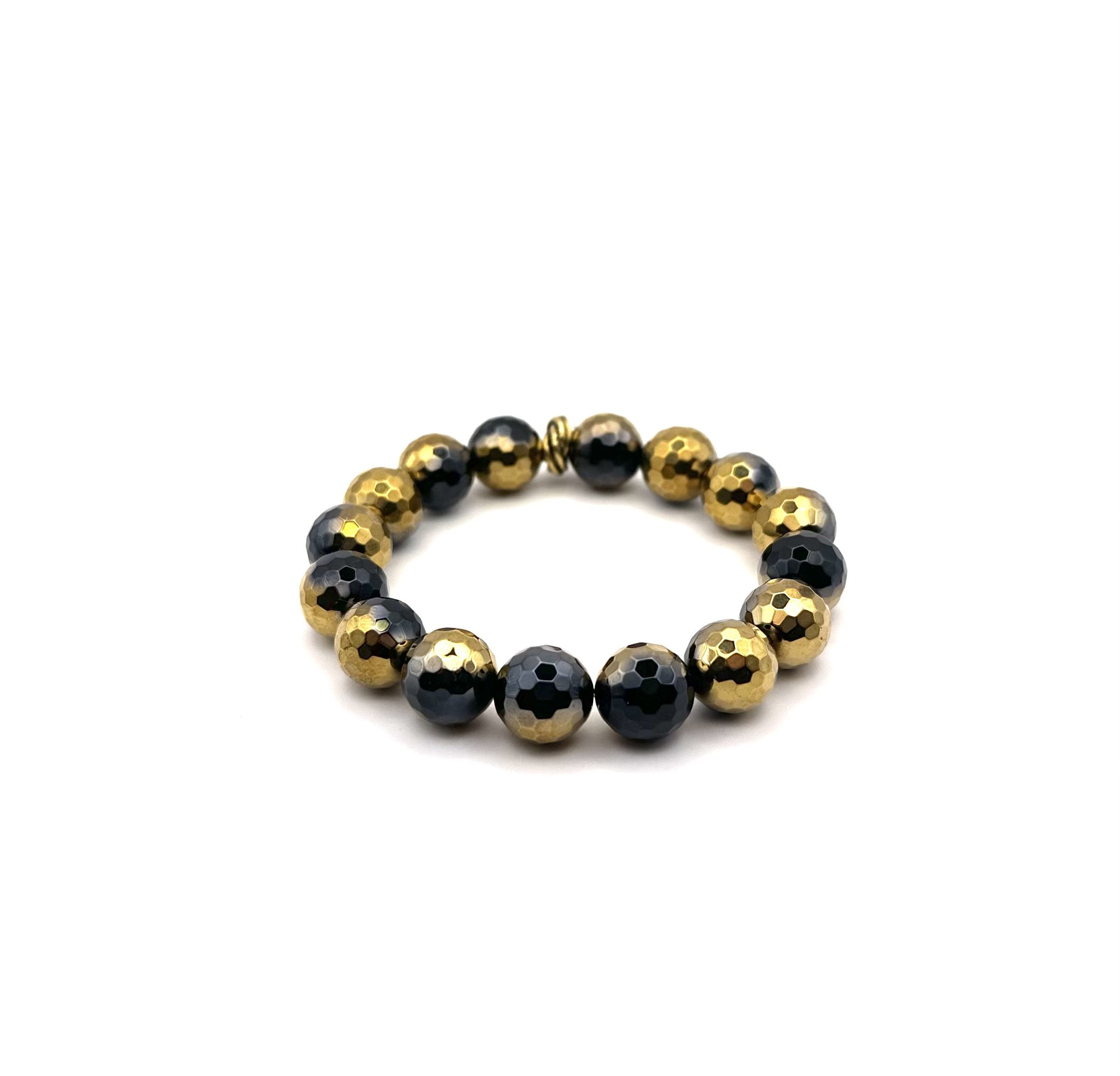 Black & Gold Faceted Onyx