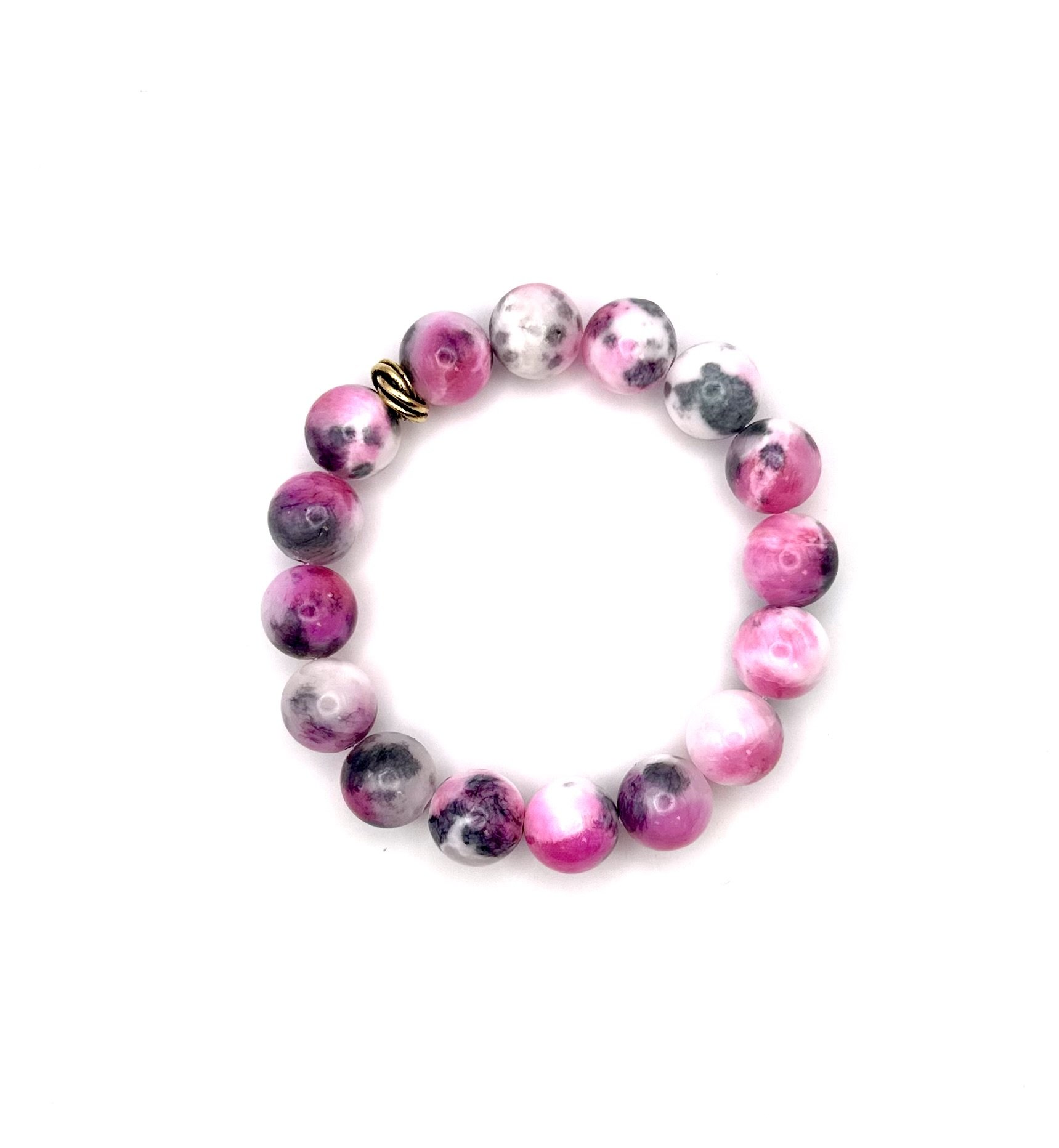 Multi Pink, Black, and White Jade