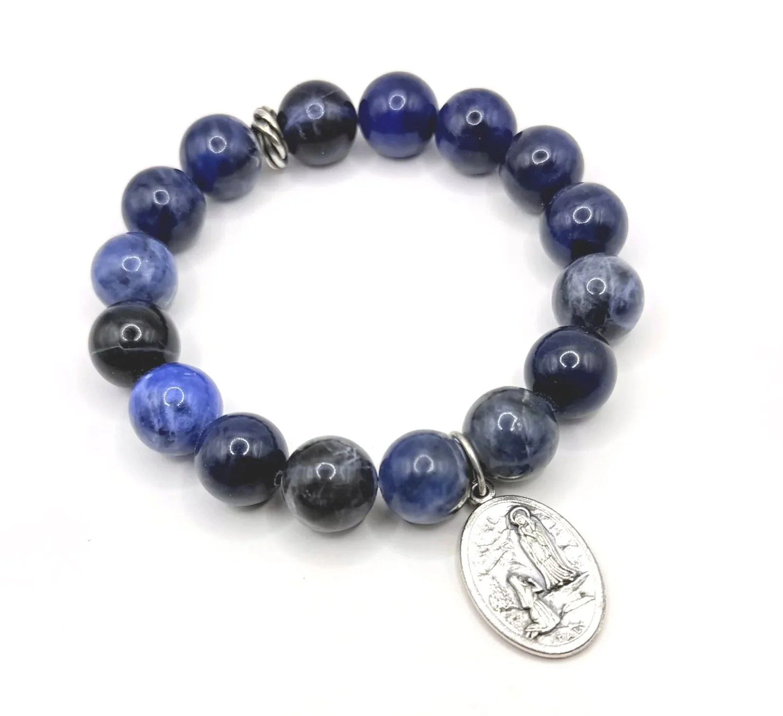 Sodalite with Our Lady of Lourdes *Emotional Balance