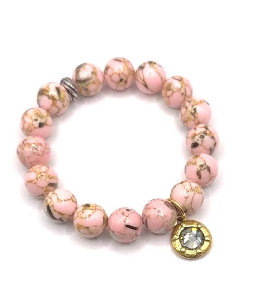 Pink Mother of Pearl with Swarovski Crystal *Peace + Calm