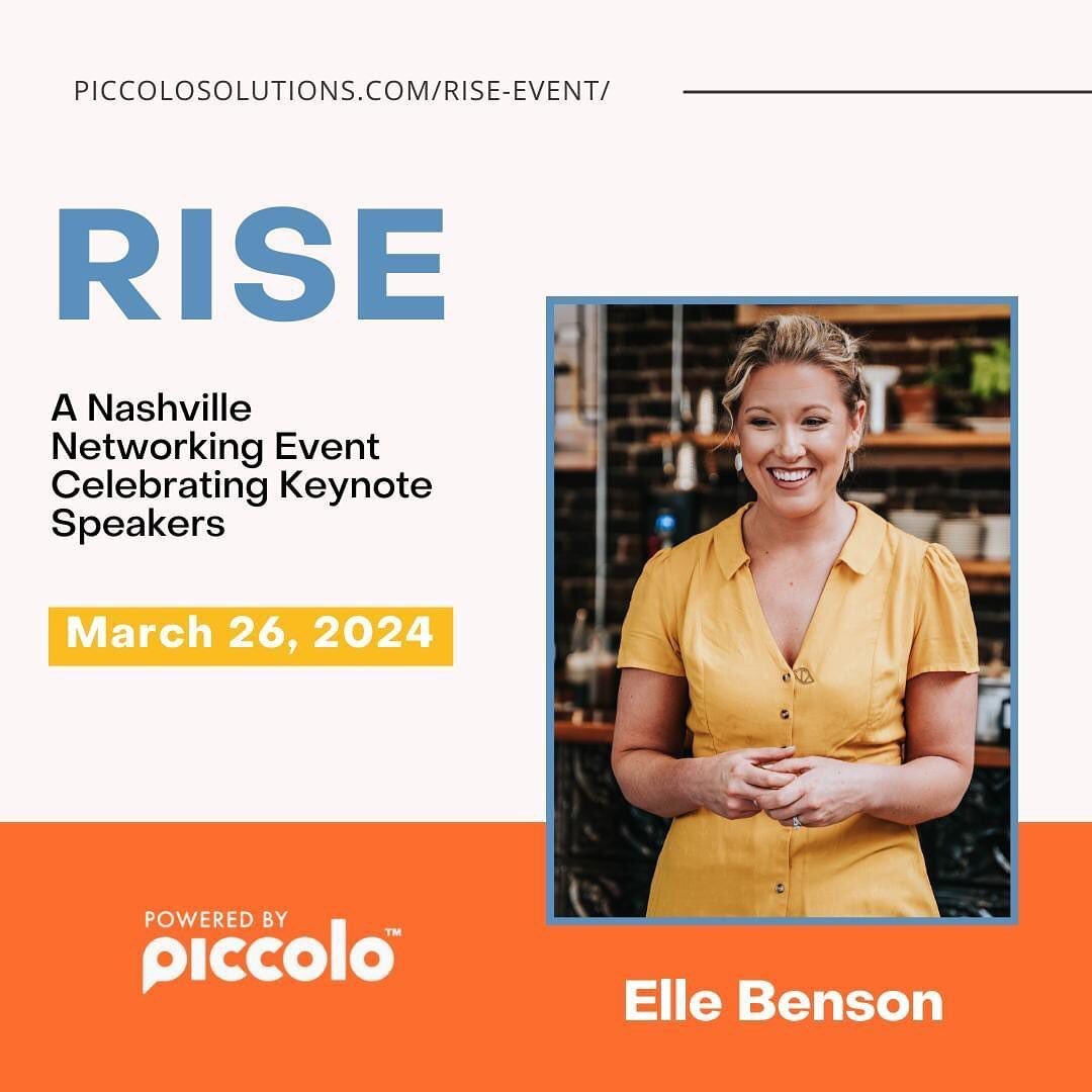 Please come and support me! March 26th is going be an exciting day at RISE: A Nashville Networking Event Celebrating Keynote Speakers!

I&rsquo;m thrilled to be a featured speaker, ready to share my NOVELTY keynote presentation preview. You won&rsquo