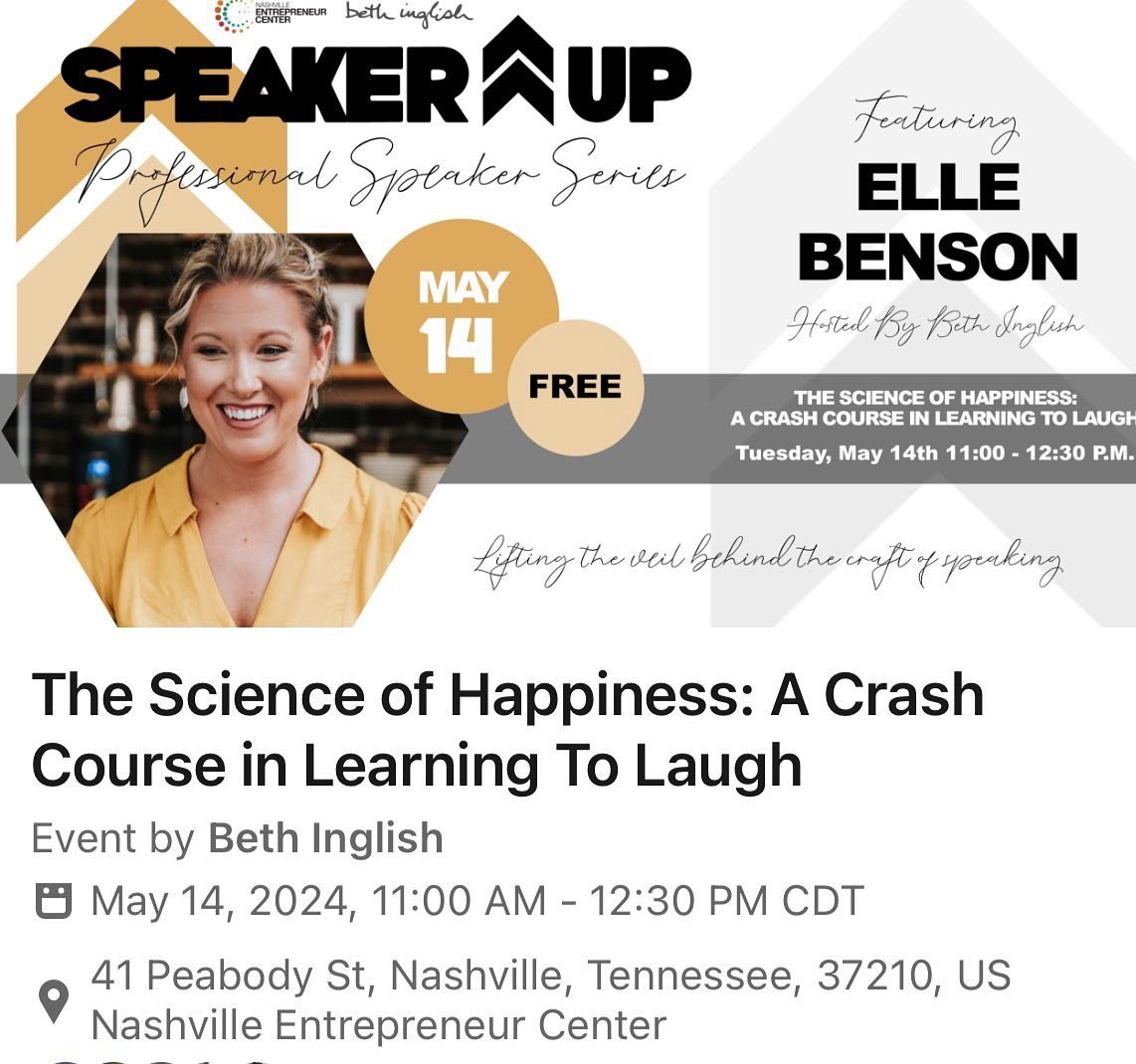Join the Nashville speakers May 14th, I&rsquo;ll be sharing my TEDX. https://www.linkedin.com/events/thescienceofhappiness-acrashcou7185706407793422336