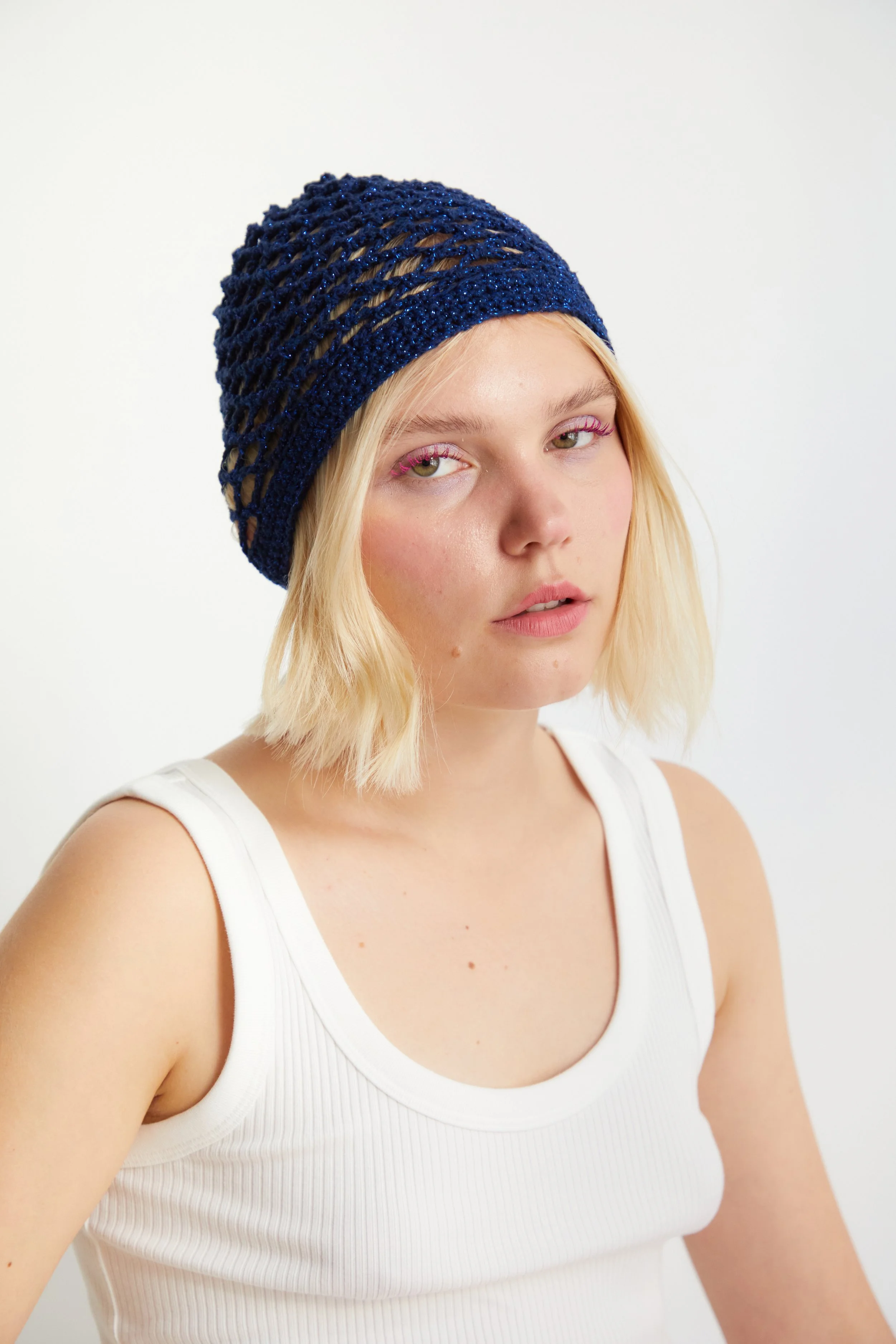 Casquete sparkly cotton navy