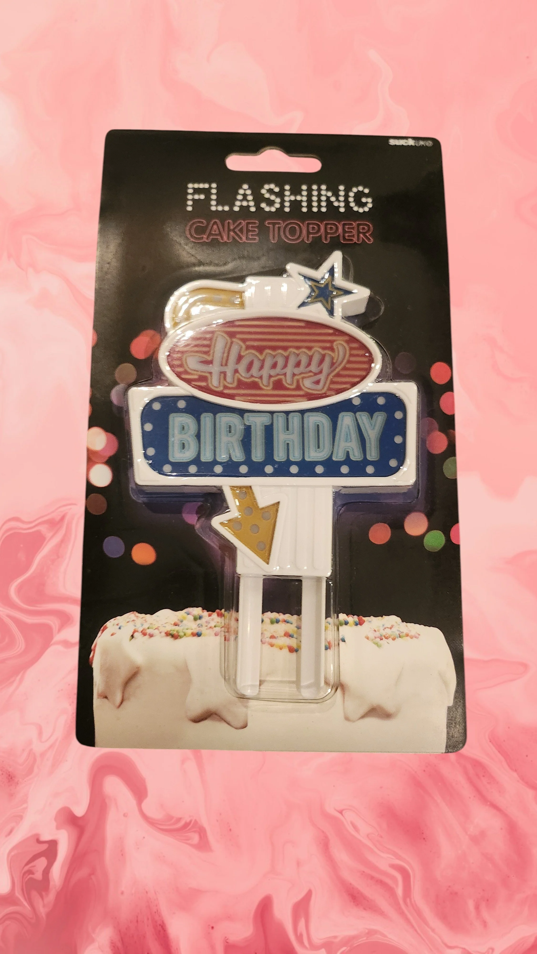 Flashing Happy Birthday Cake Topper