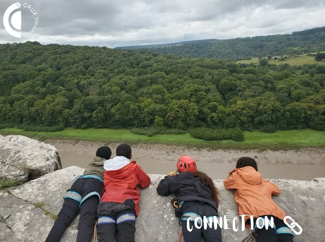 At Crux Climbing we have some core values we focus on. One of which is connection. 

Climbing is an amazing way of connecting with others. We problem solve boulders together, chat while walking to an outdoor crag, or learn to communicate our needs to