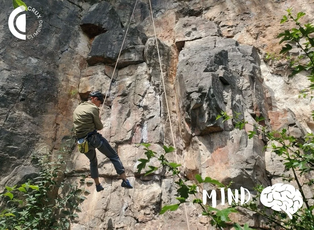Mind

Climbing provides challenges which are unique to each person. 

As we all develop differently, our responses to heights, trusting equipment or other people, being in outdoor or indoor
environments is different for each person.

Stepping outside
