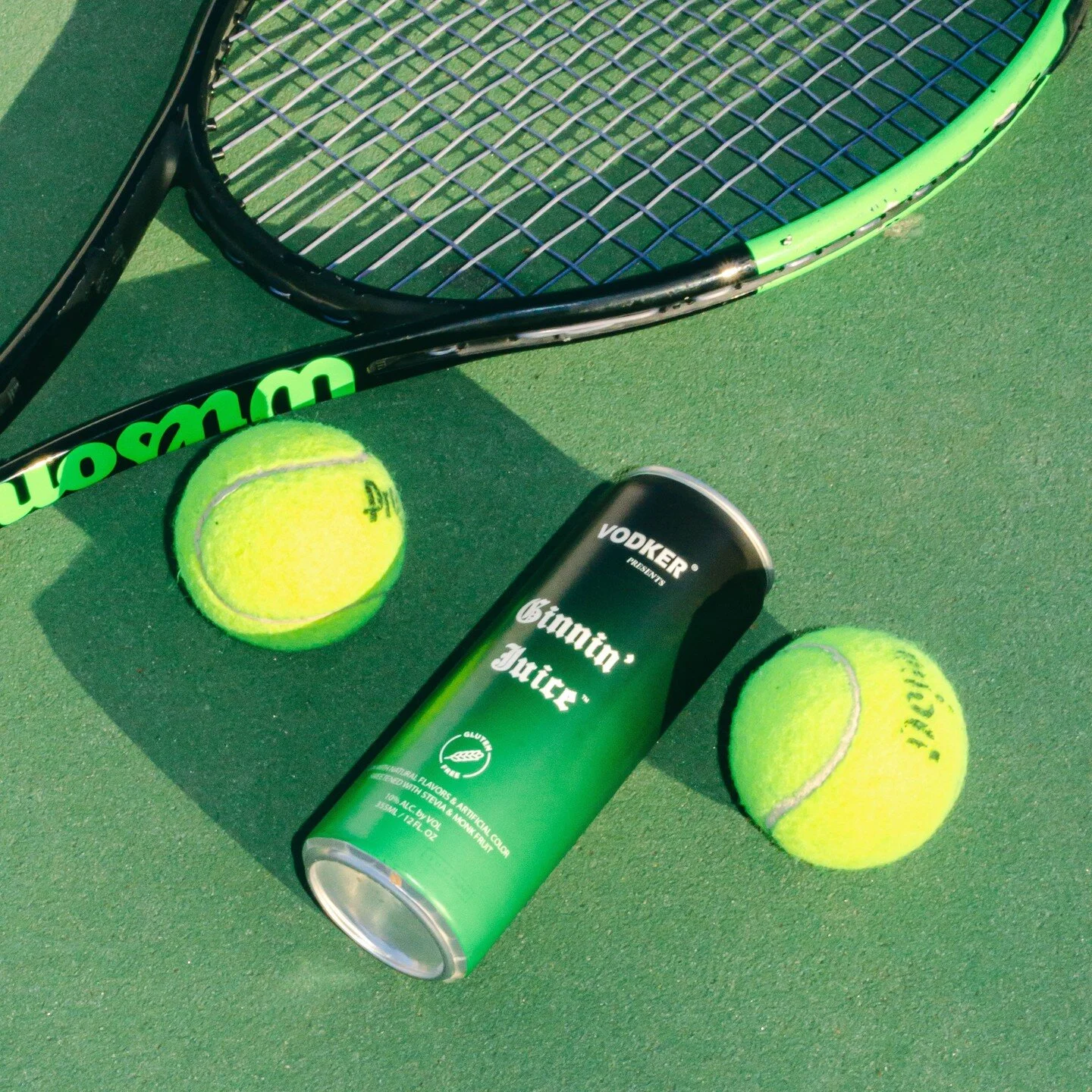 Ginnin Juice after a set of tennis is a match! SUGAR FREE, Gluten Free and 10%ABV, and always has the Country Club Pour in every can. Available at select retail locations in California and soon in Arizona!