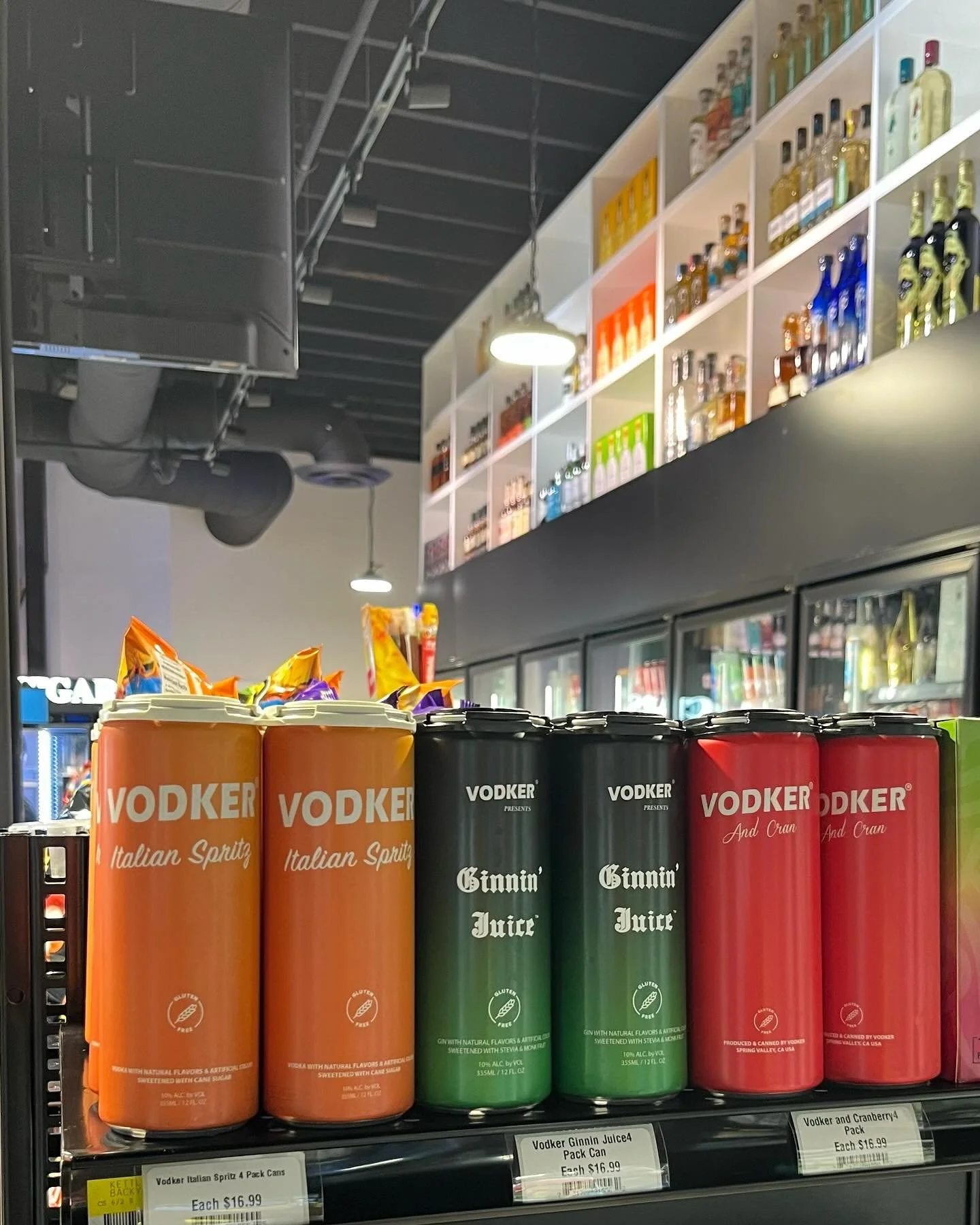 All of our award winning flavors are now at @moonlightwineandspirits in Encinitas!  Swing by and grab some Vodkers!  Vodker Cran, Italian Spritz and Ginnin Juice!! Super refreshing and a PERFECT choice after a day at the beach so stop by today!!