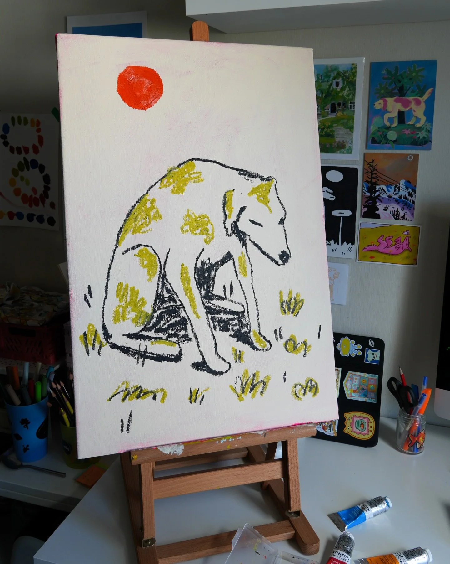 La verdad es que cuando pinto solo me concentro en pintar, asumo que esto les pasa a todos cuando est&aacute;n haciendo algo.

Tampoco le doy mucha vuelta a lo de comunicar algo. No es que piense &ldquo;quiero transmitir blabla&rdquo; y luego pinte, 