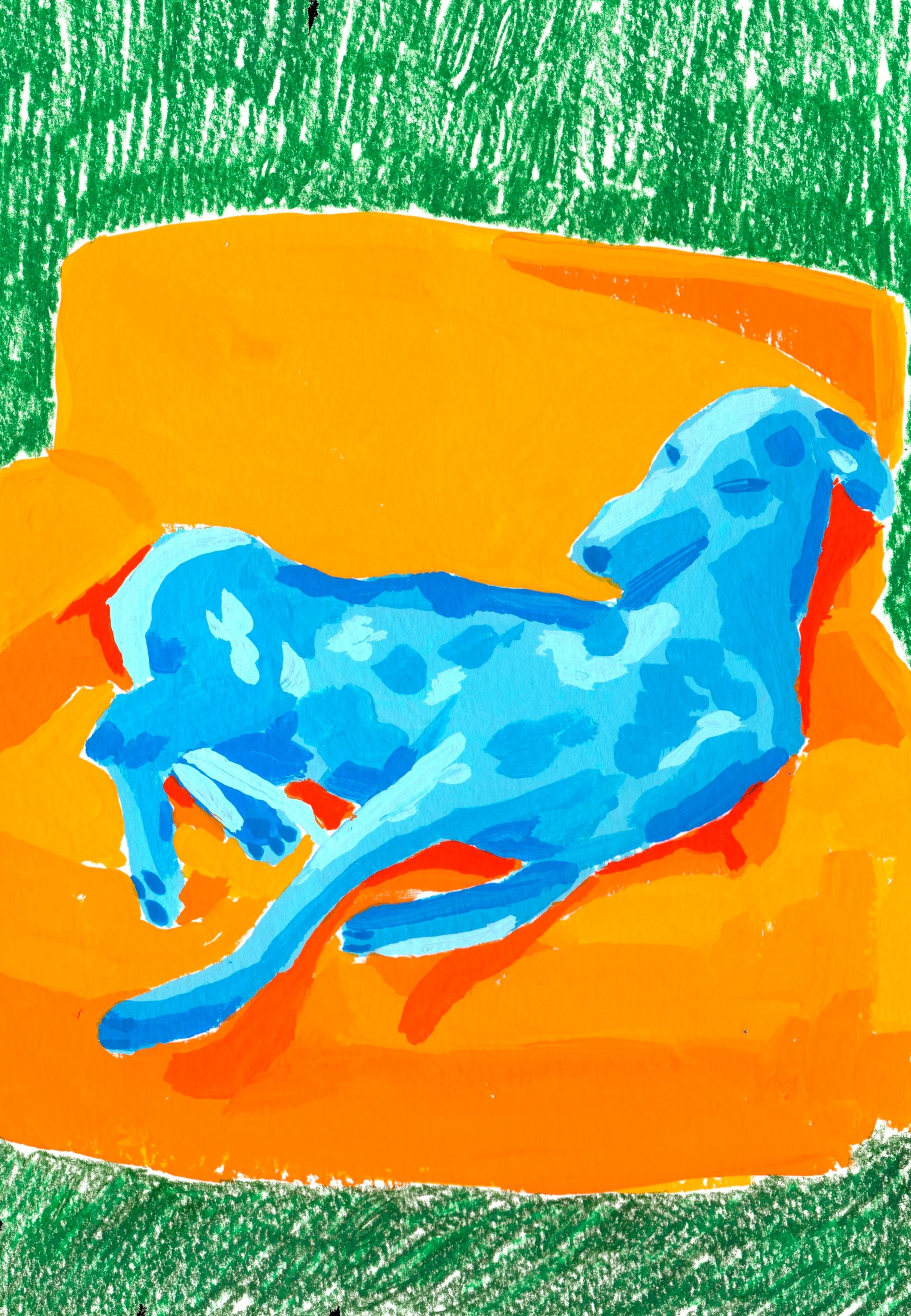 gouache + lápices de colores