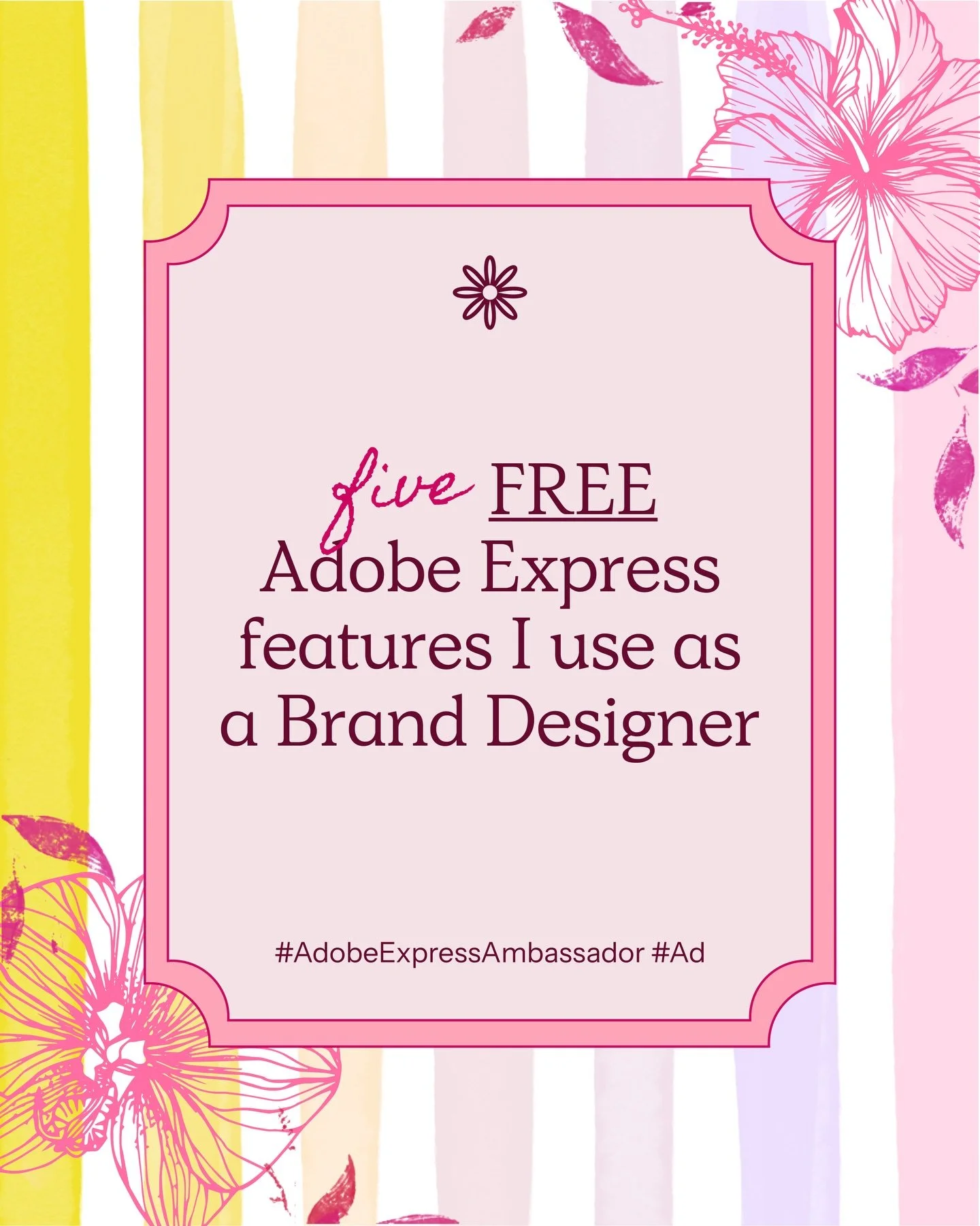 Five FREE Adobe Express features I&rsquo;m constantly using as a brand designer &amp; content creator ✨

From removing distractions to creating client-ready templates, these tools make designing and sharing content so much easier. Adobe Express offer