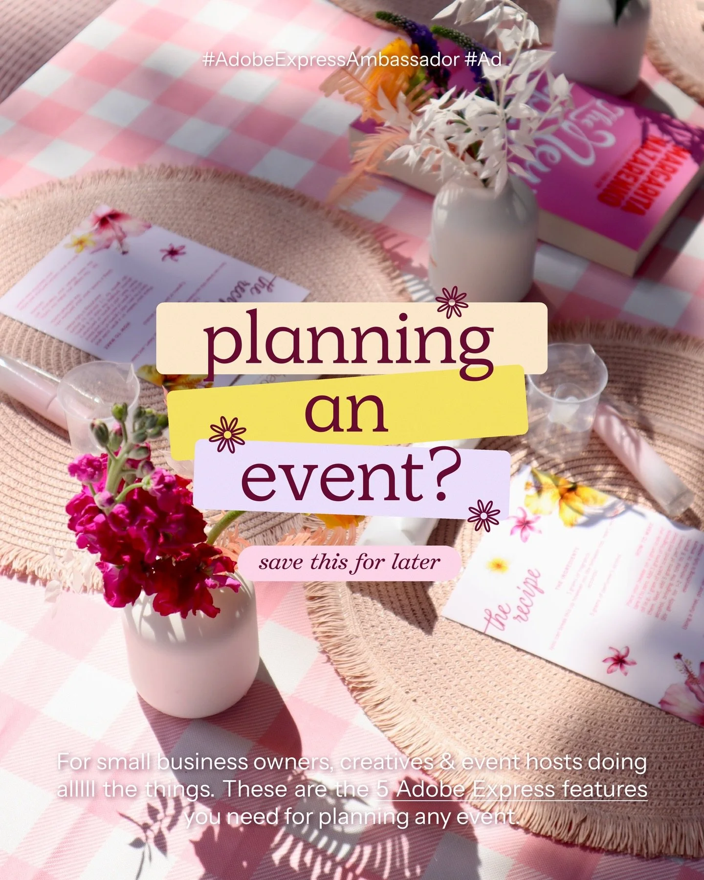 Event planning already comes with so many moving pieces, design shouldn&rsquo;t be one of the things that stresses you out. 🫶🏼 

Here are a few Adobe Express features that help keep event details clear, organized, and feeling way more manageable. F