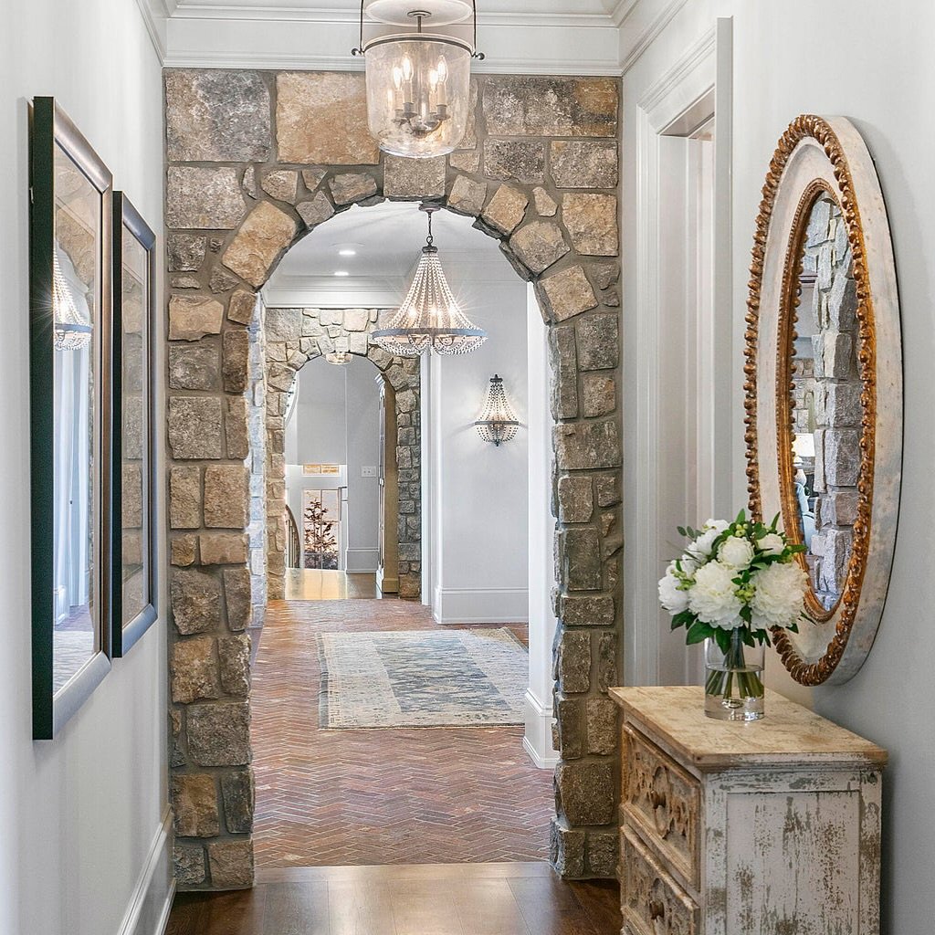 No boring hallways in this home. Adding stone &amp; trim adds architectural style &amp; interest.